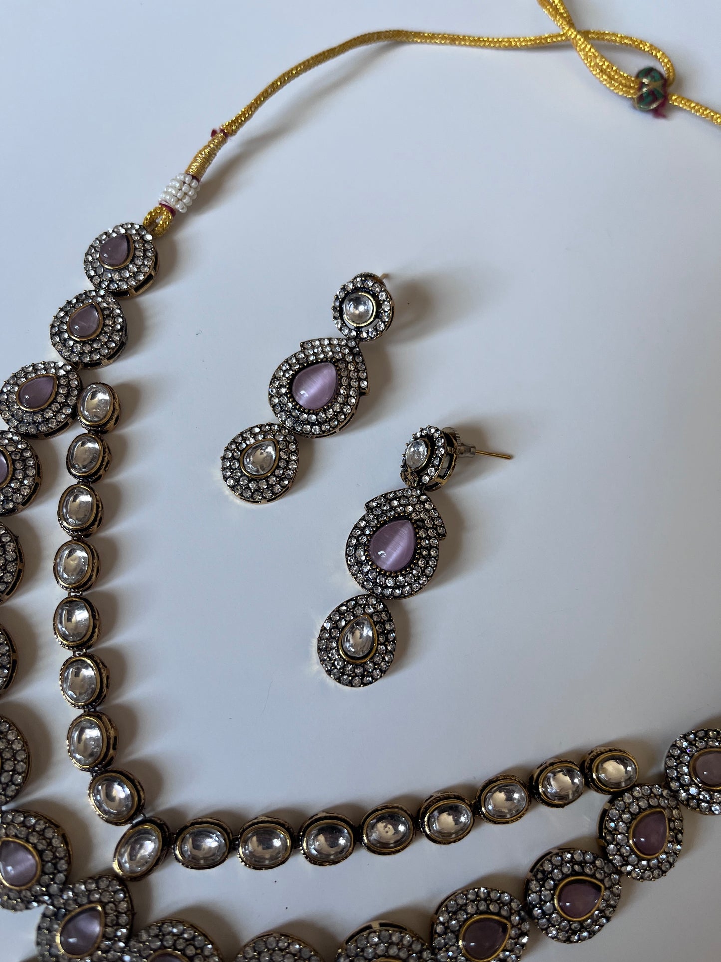 Victorian baby pink double pendant