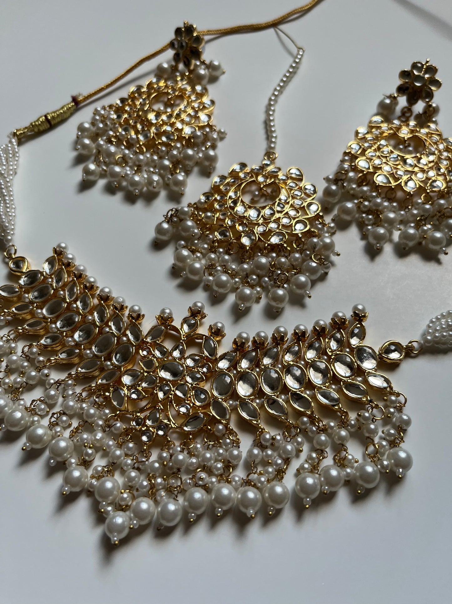 Faux Kundan Pearl Drop Set