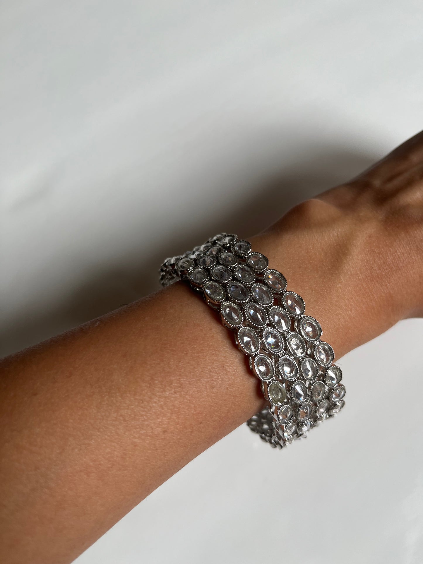 Silver Polki Bangle Set of 4