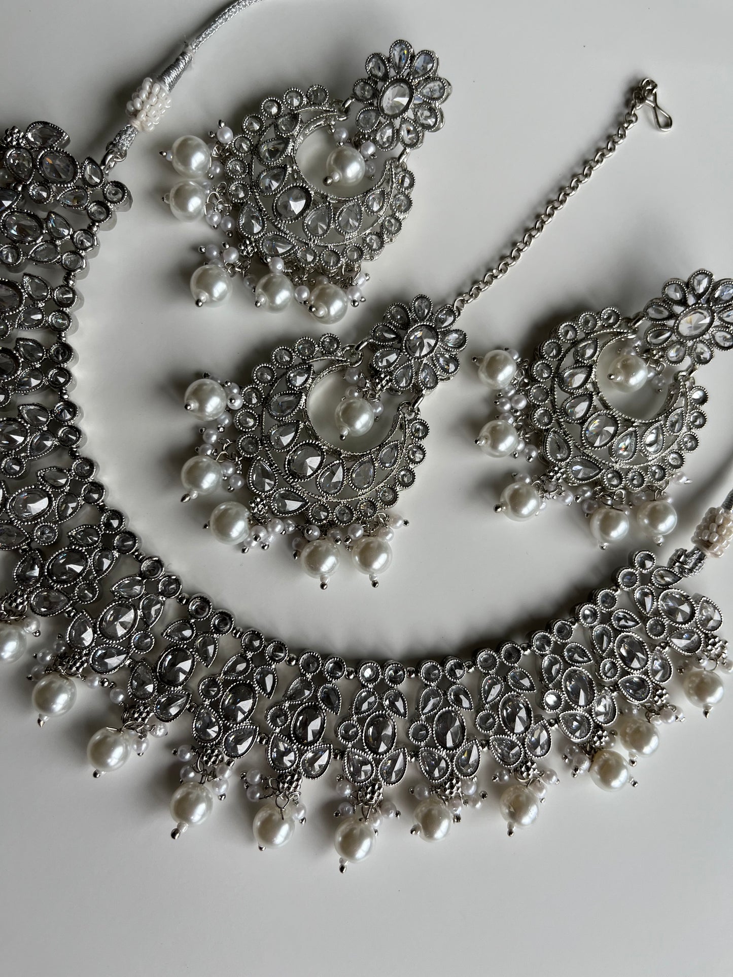 Oval Silver Polki Set