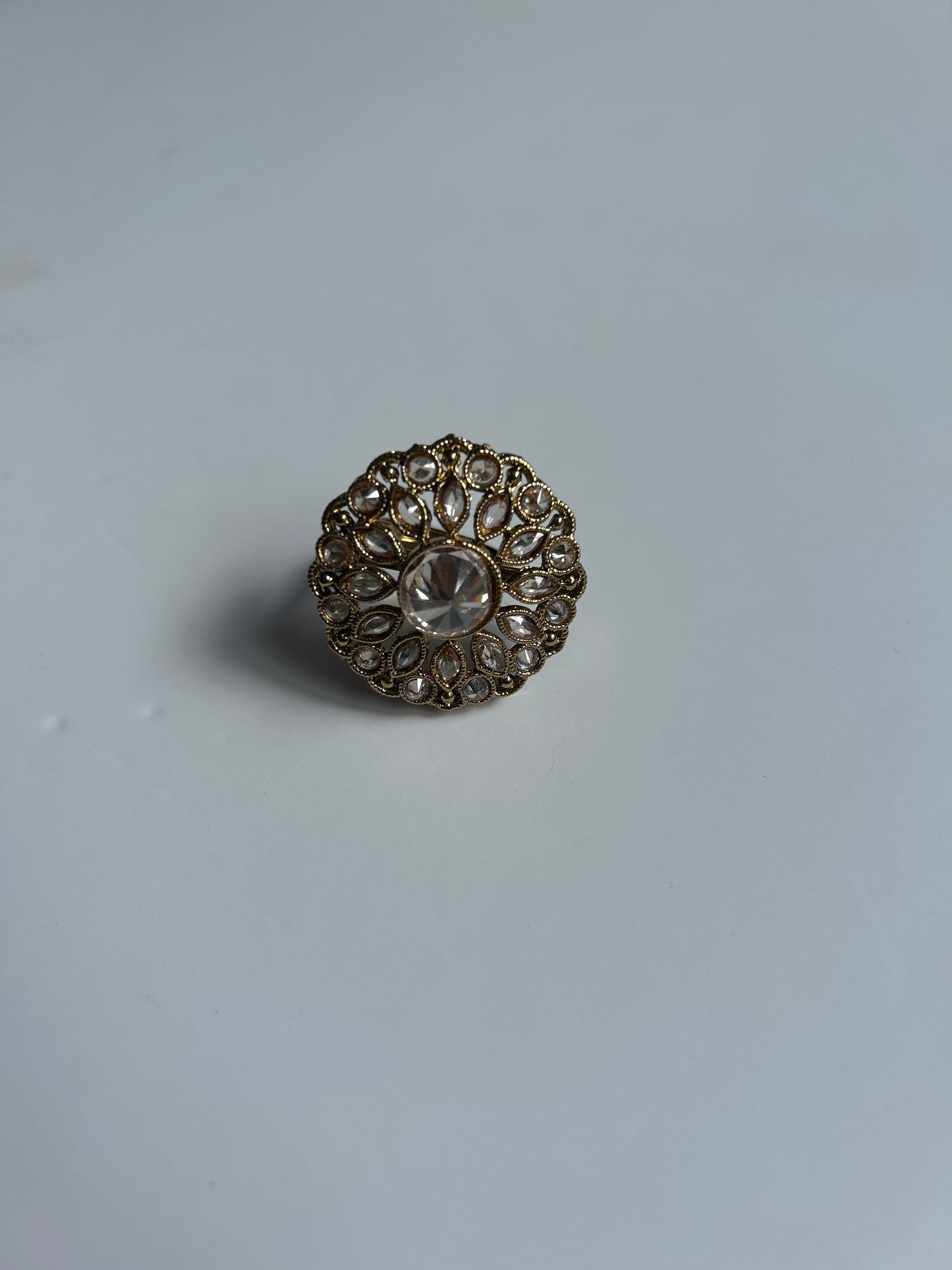 Gold Floral Statement Ring