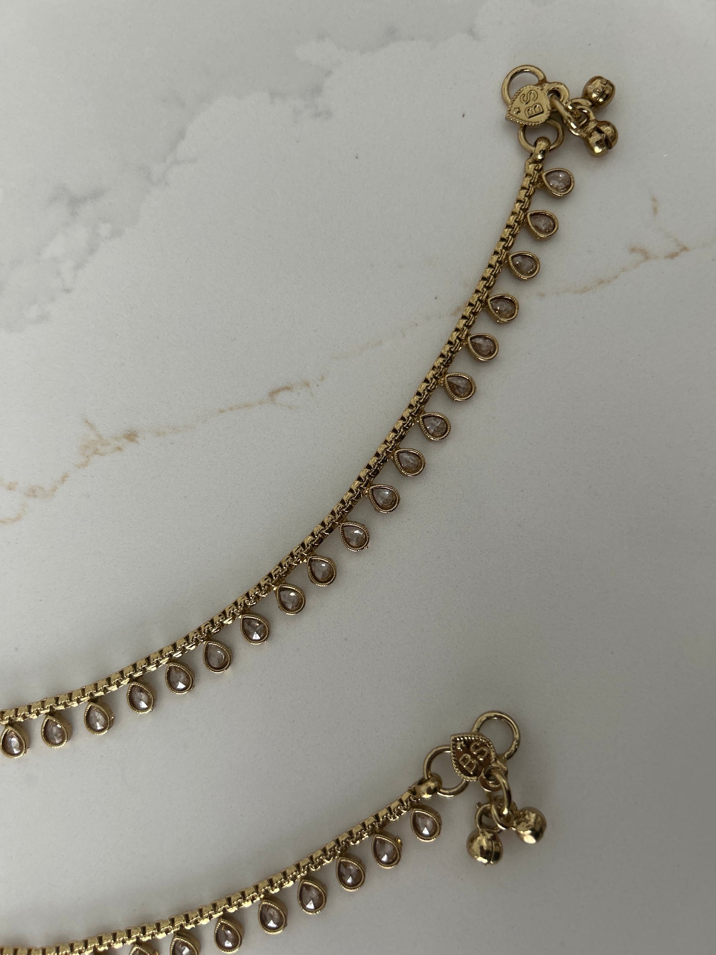 Gold drop Anklets Payal Jhanjaran