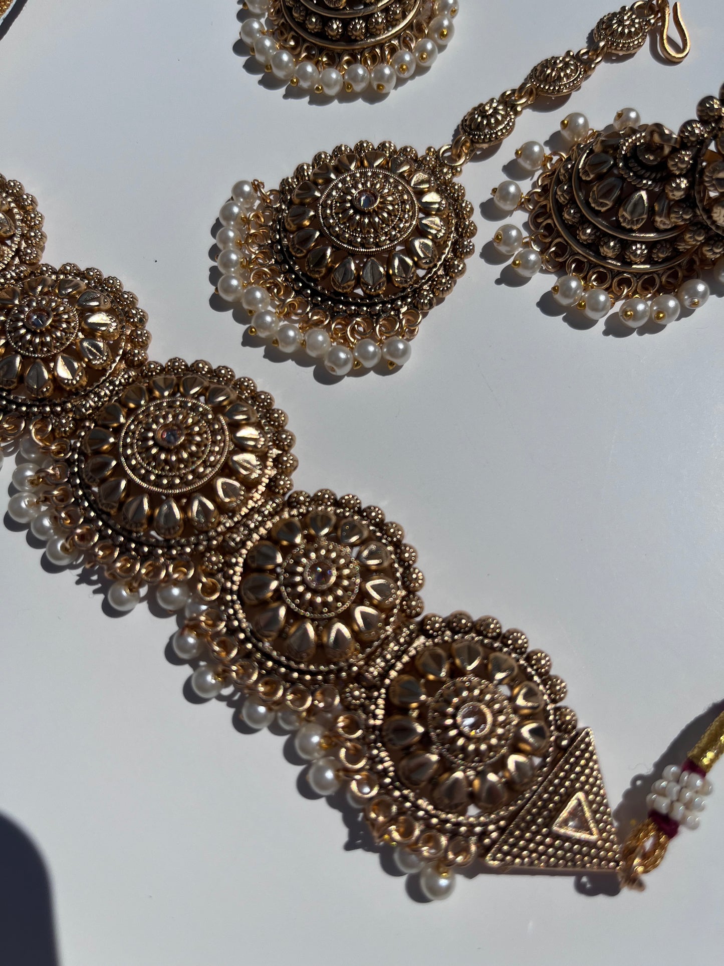 Antique Gold Pearl Choker