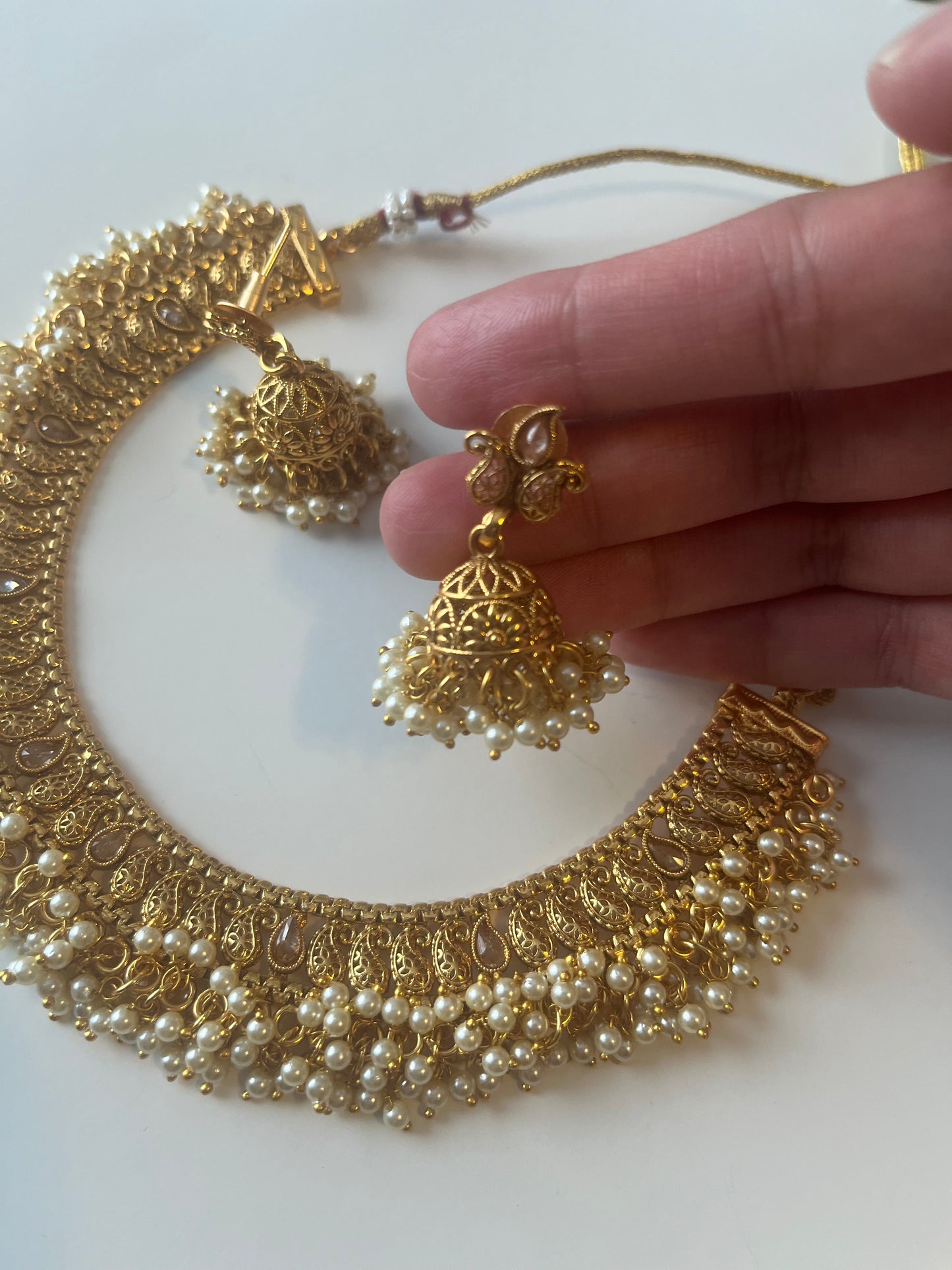 Antique gold teardrop set