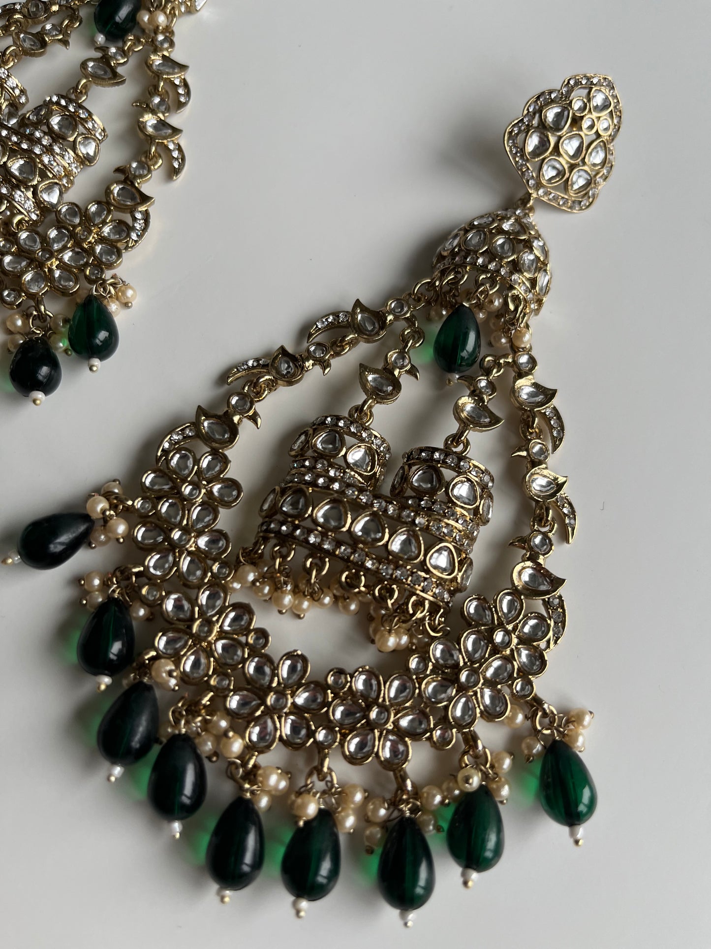 Glamorous Emerald Green Statement Earrings
