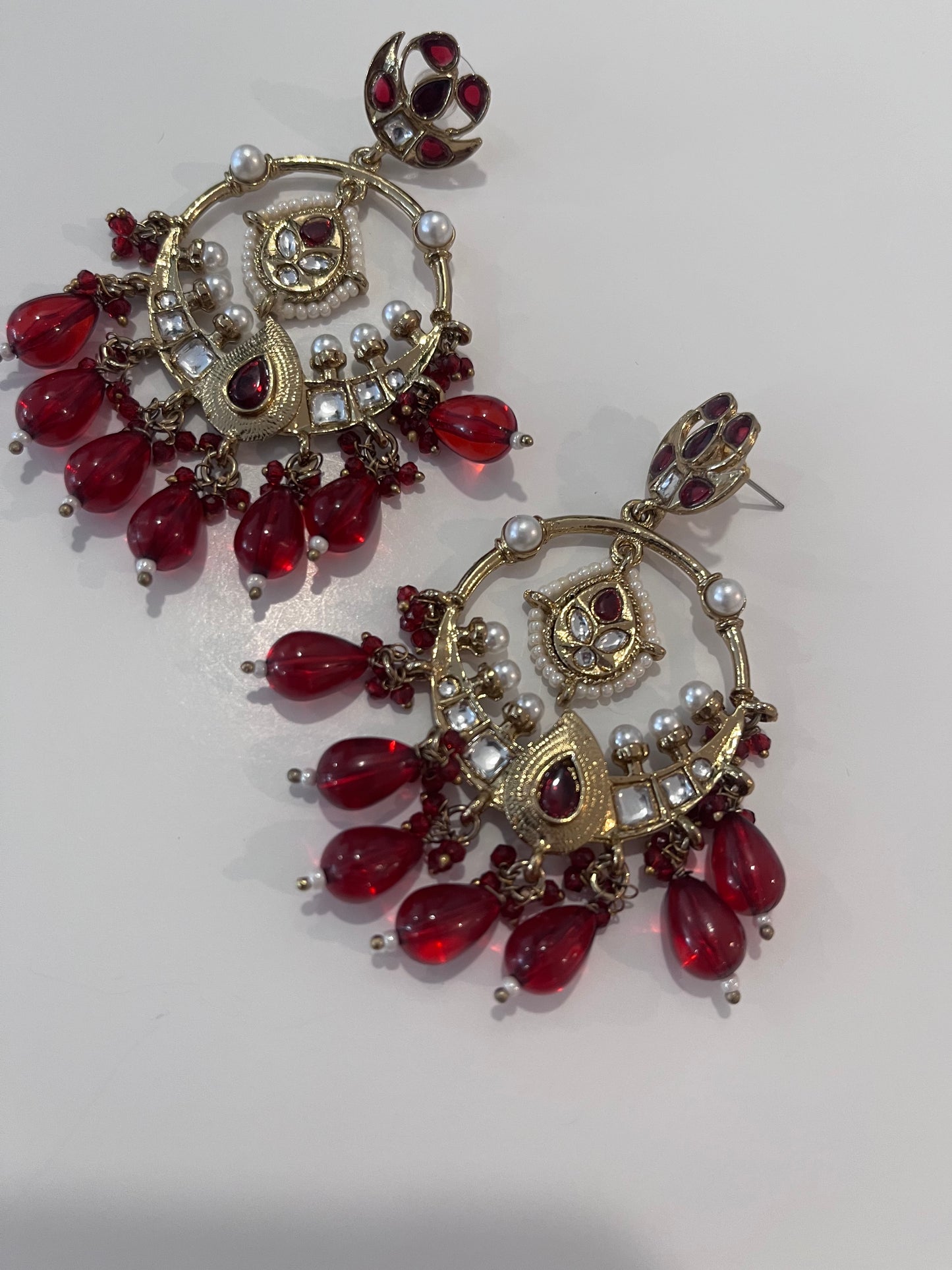 Red Chandelier Earrings
