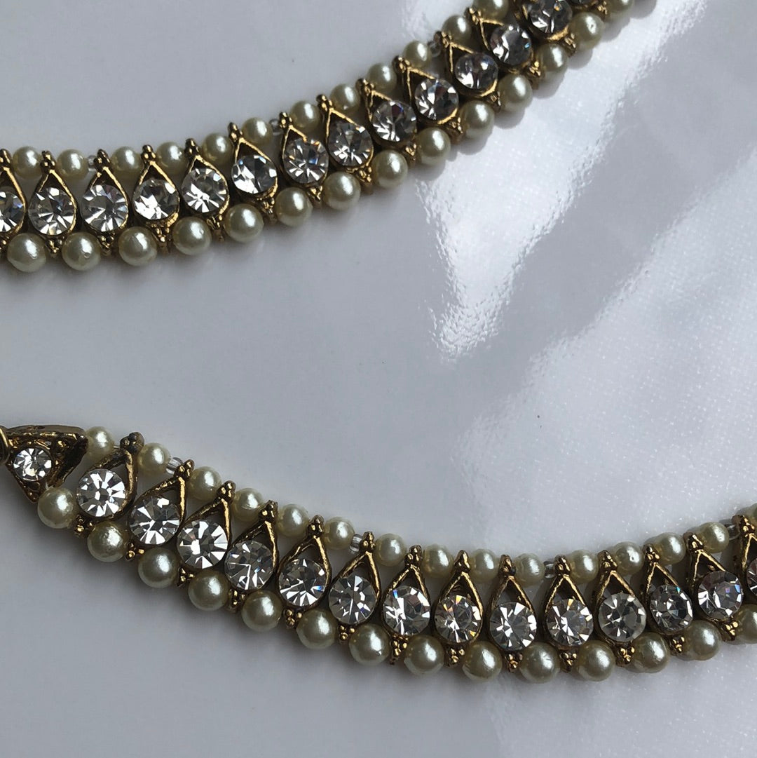 Pearl Crystal Gold Payal