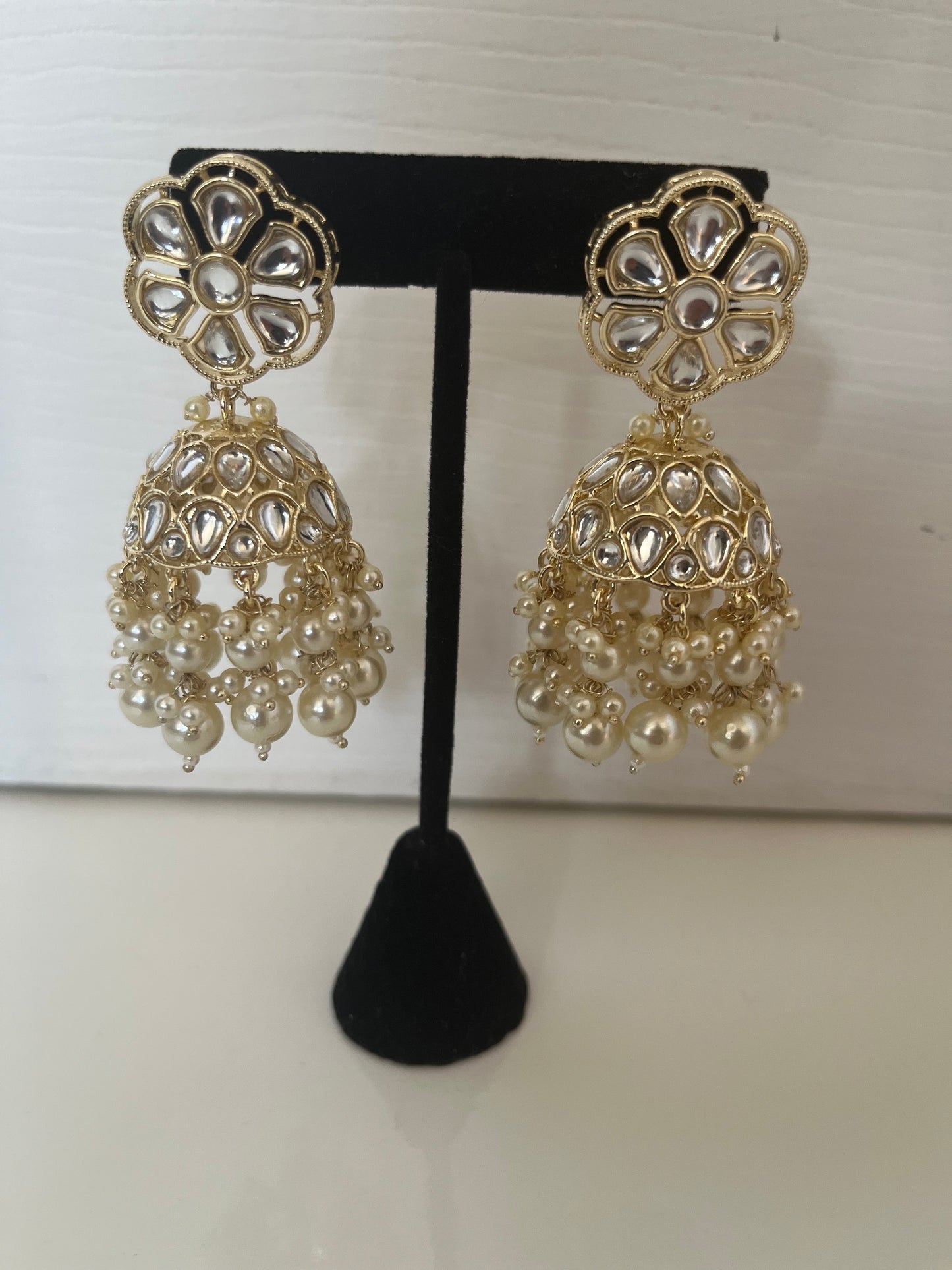 Floral Faux Kundan Jumke