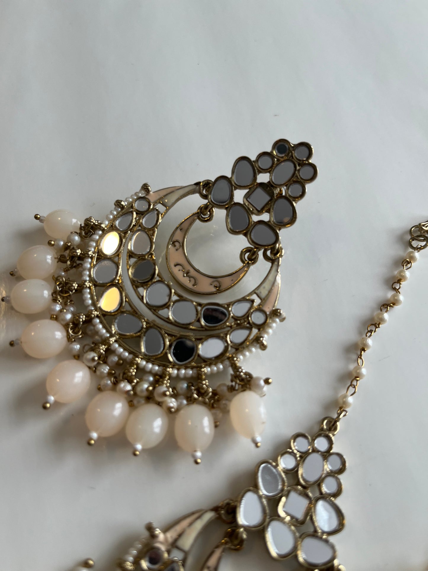 Mirror Peach Earring Tikka