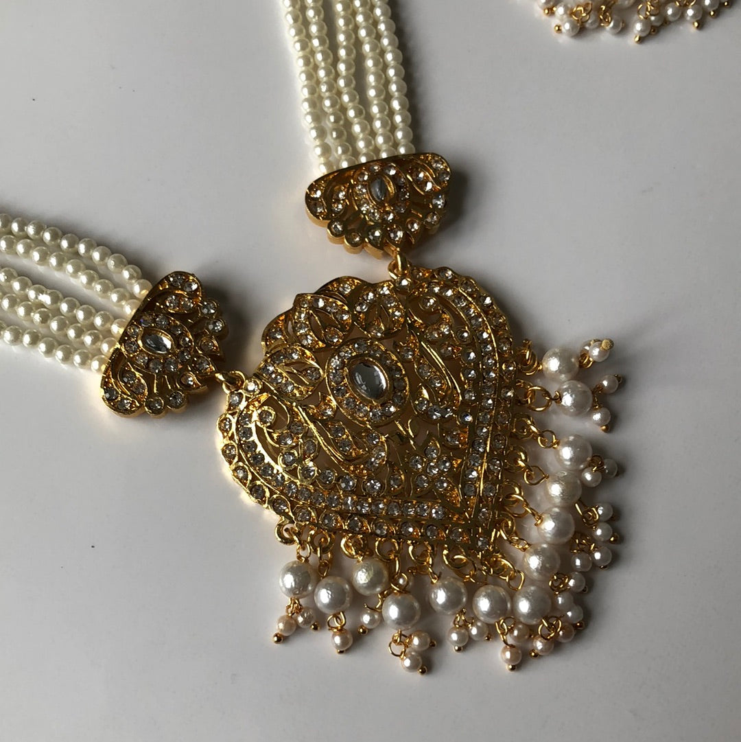 Double Necklace ( Rani haar & choker ) earring Tikka set