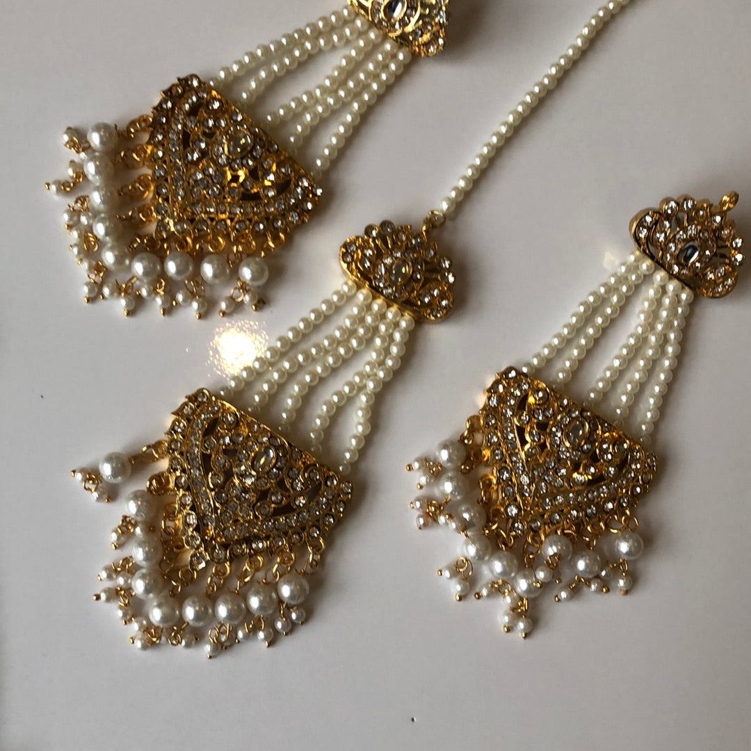 Double Necklace ( Rani haar & choker ) earring Tikka set