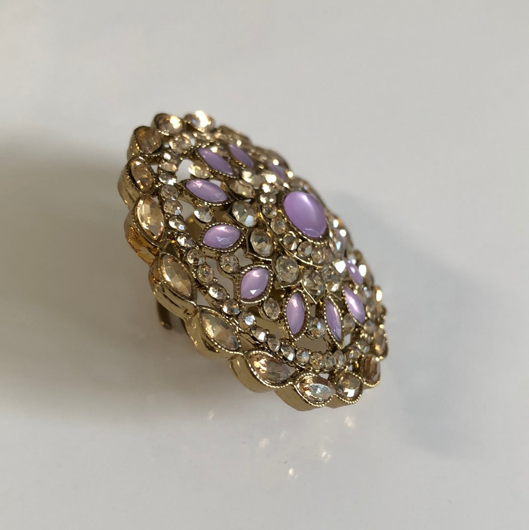 Lavender Gold Crystal Ring