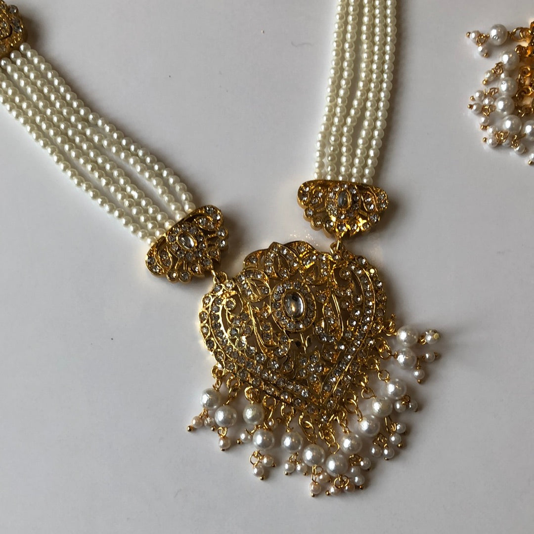 Double Necklace ( Rani haar & choker ) earring Tikka set