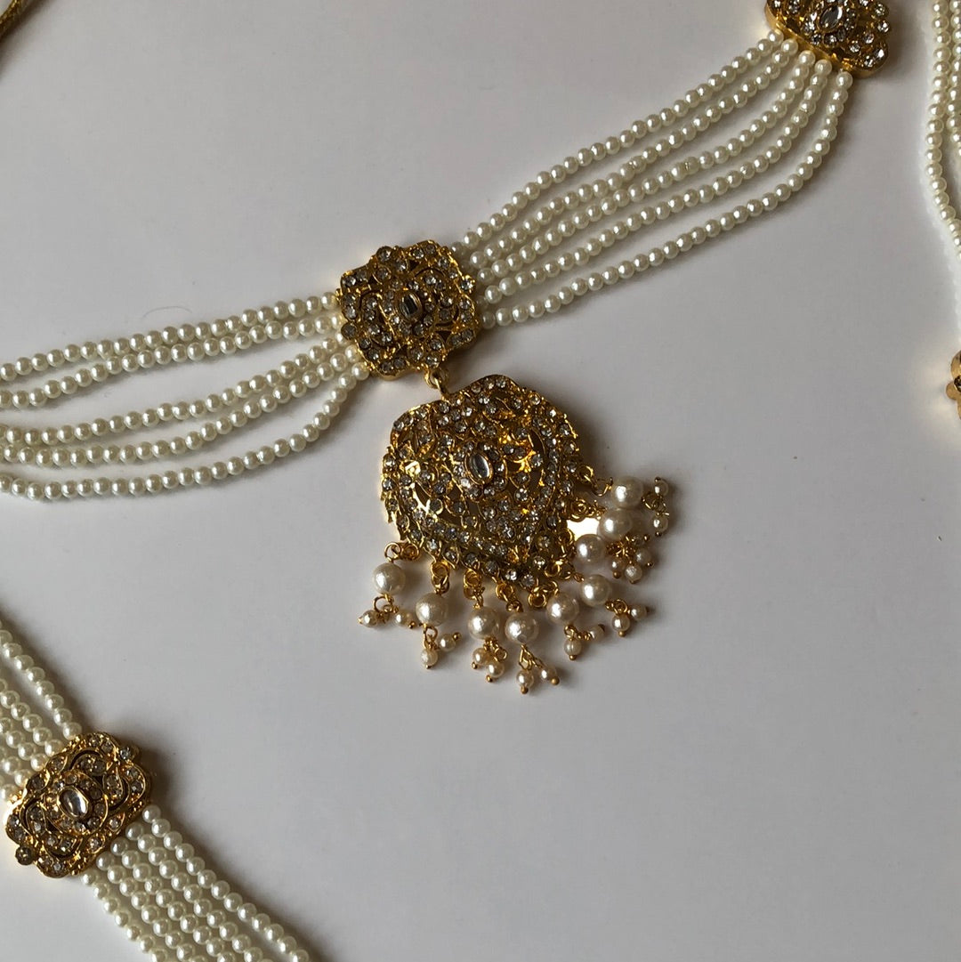 Double Necklace ( Rani haar & choker ) earring Tikka set