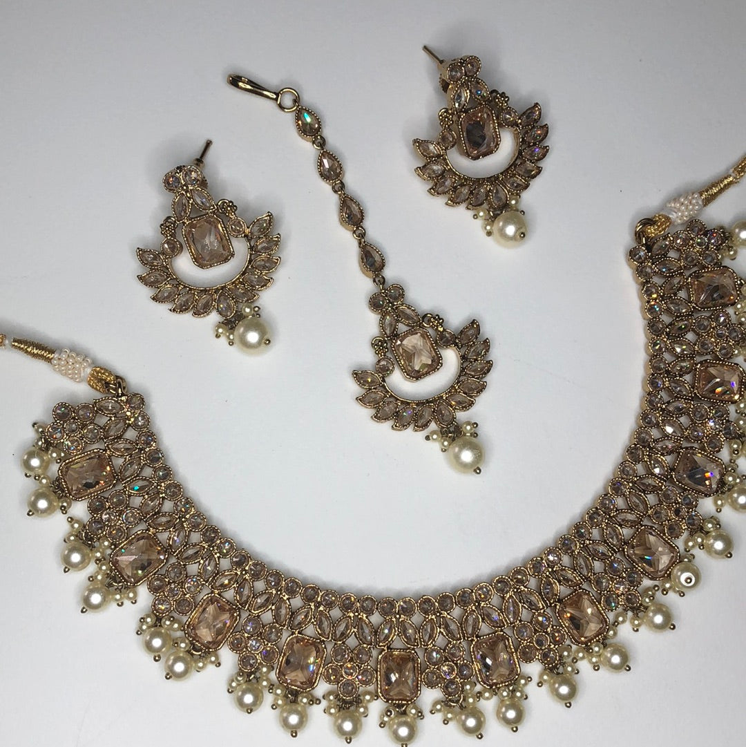 Polki Gold Crystal Set