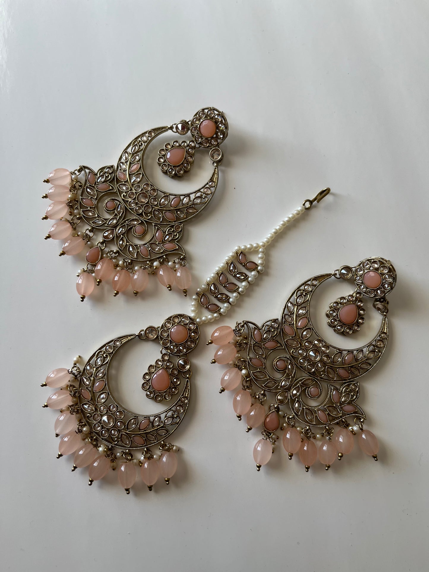 Baby Pink Peach Polki Set