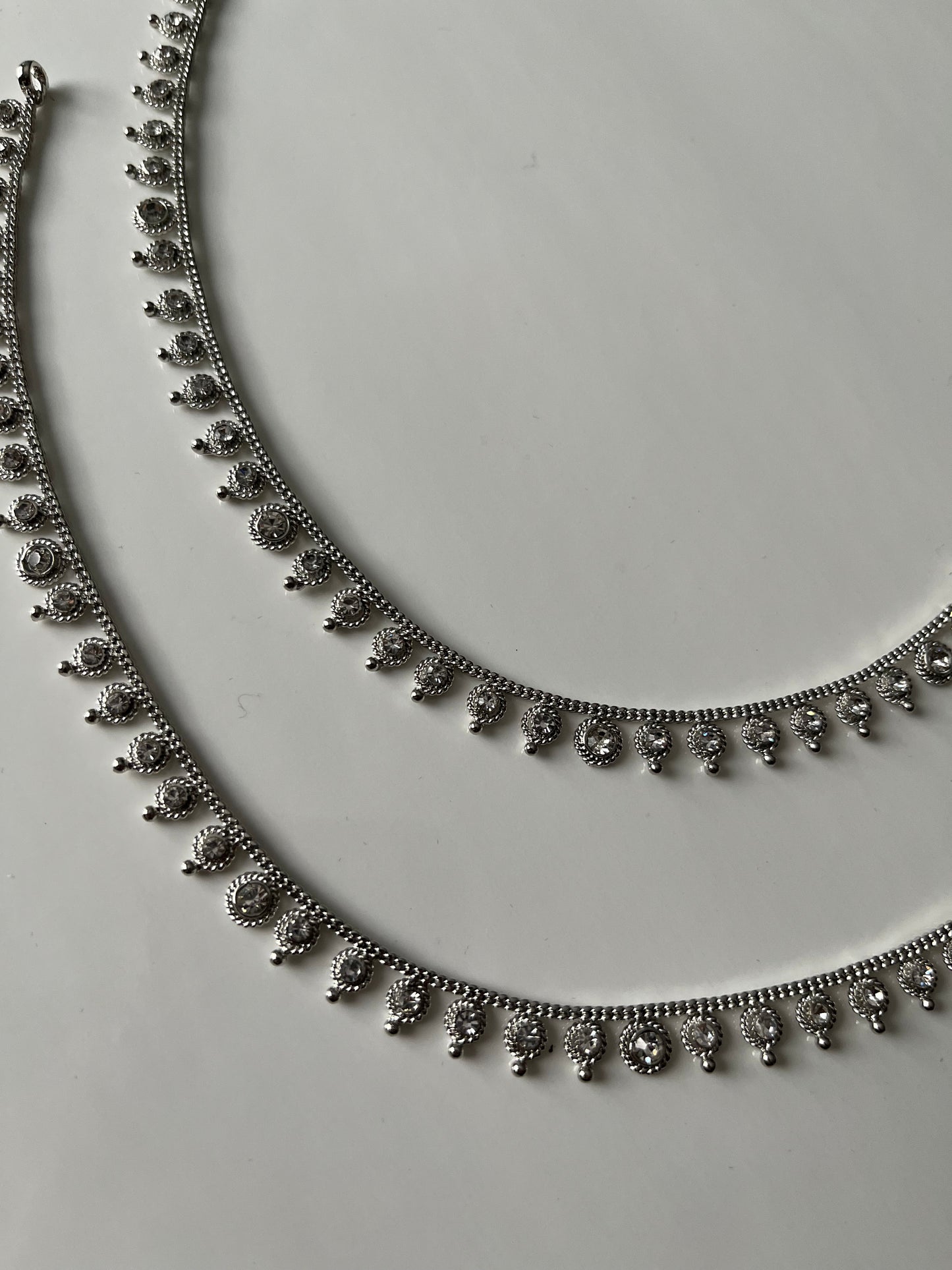 Crystal Silver Anklet Janjaran