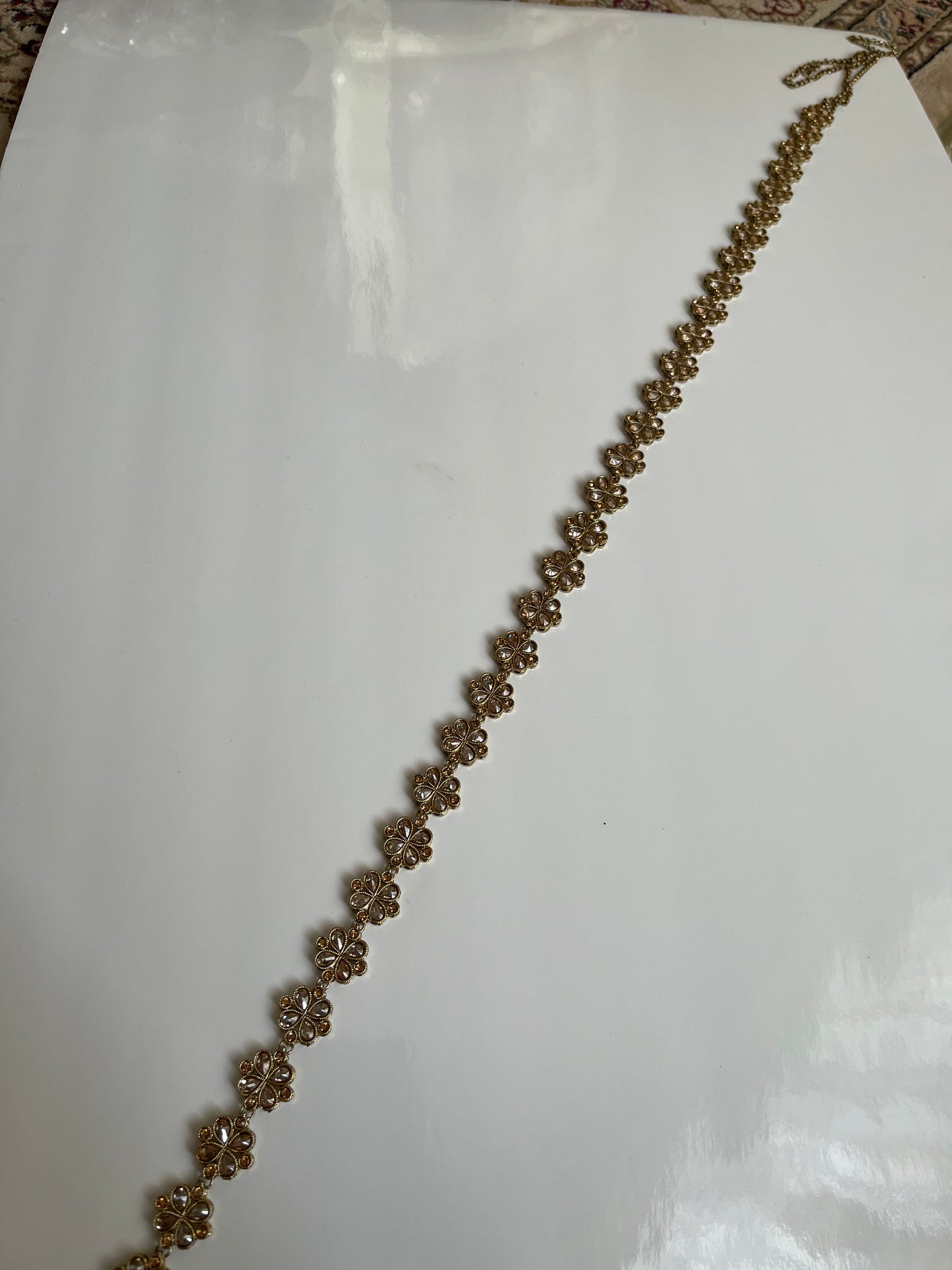 High quality Polki Flower Waistchain