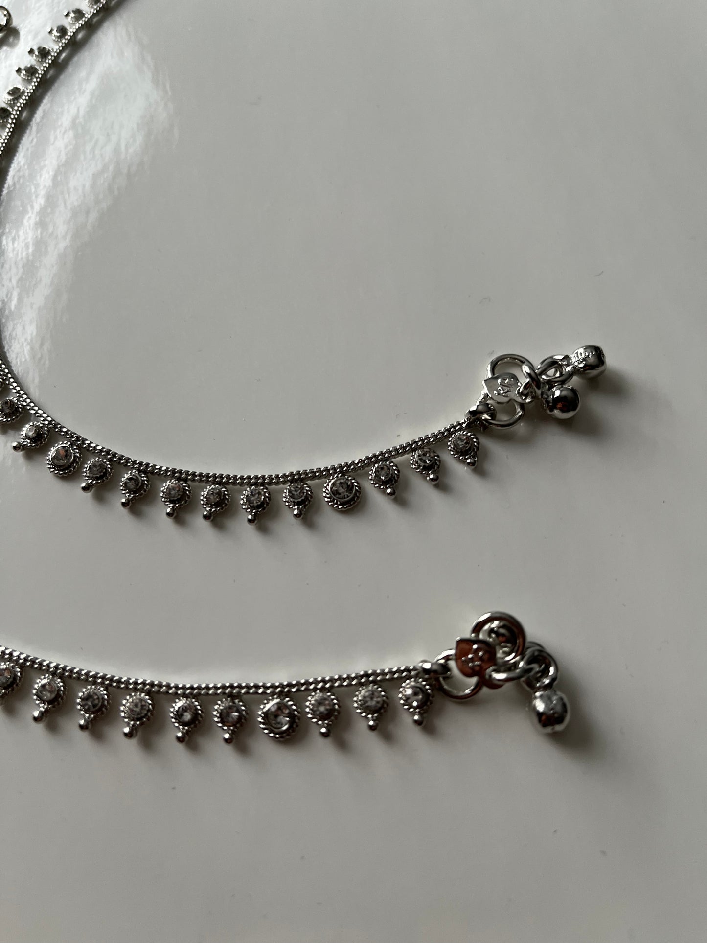 Crystal Silver Anklet Janjaran