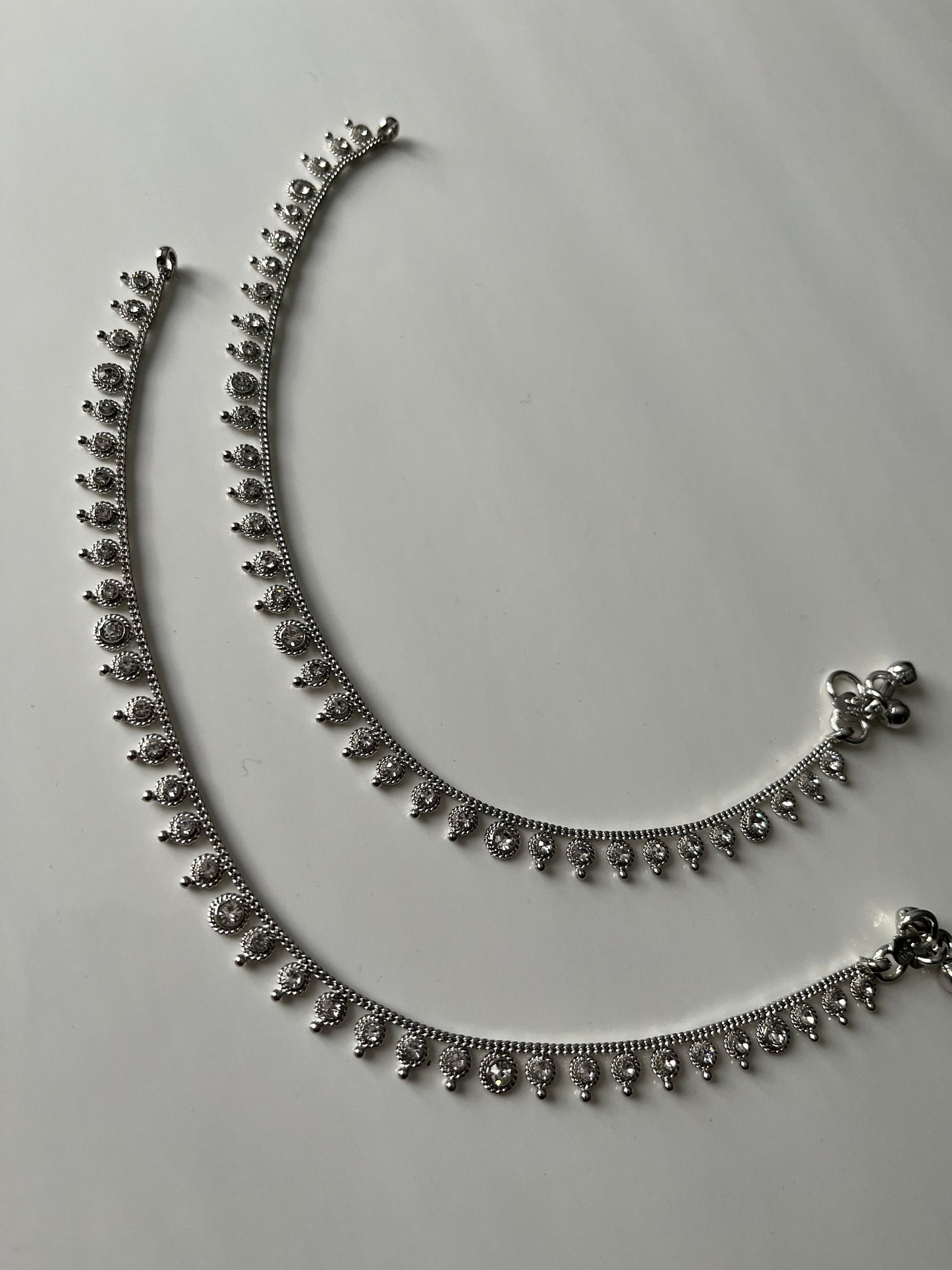 Crystal Silver Anklet Janjaran