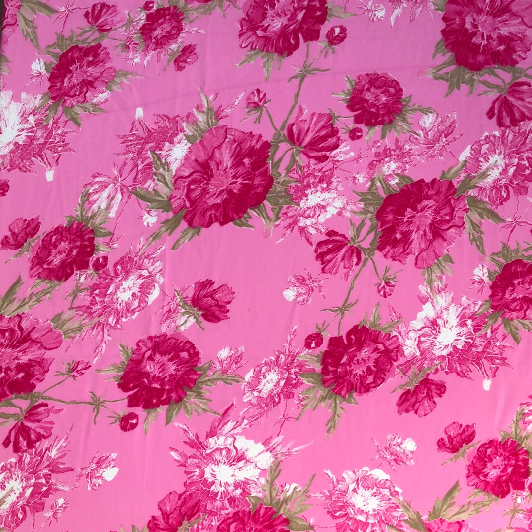 Bright Pink Floral Duppatta