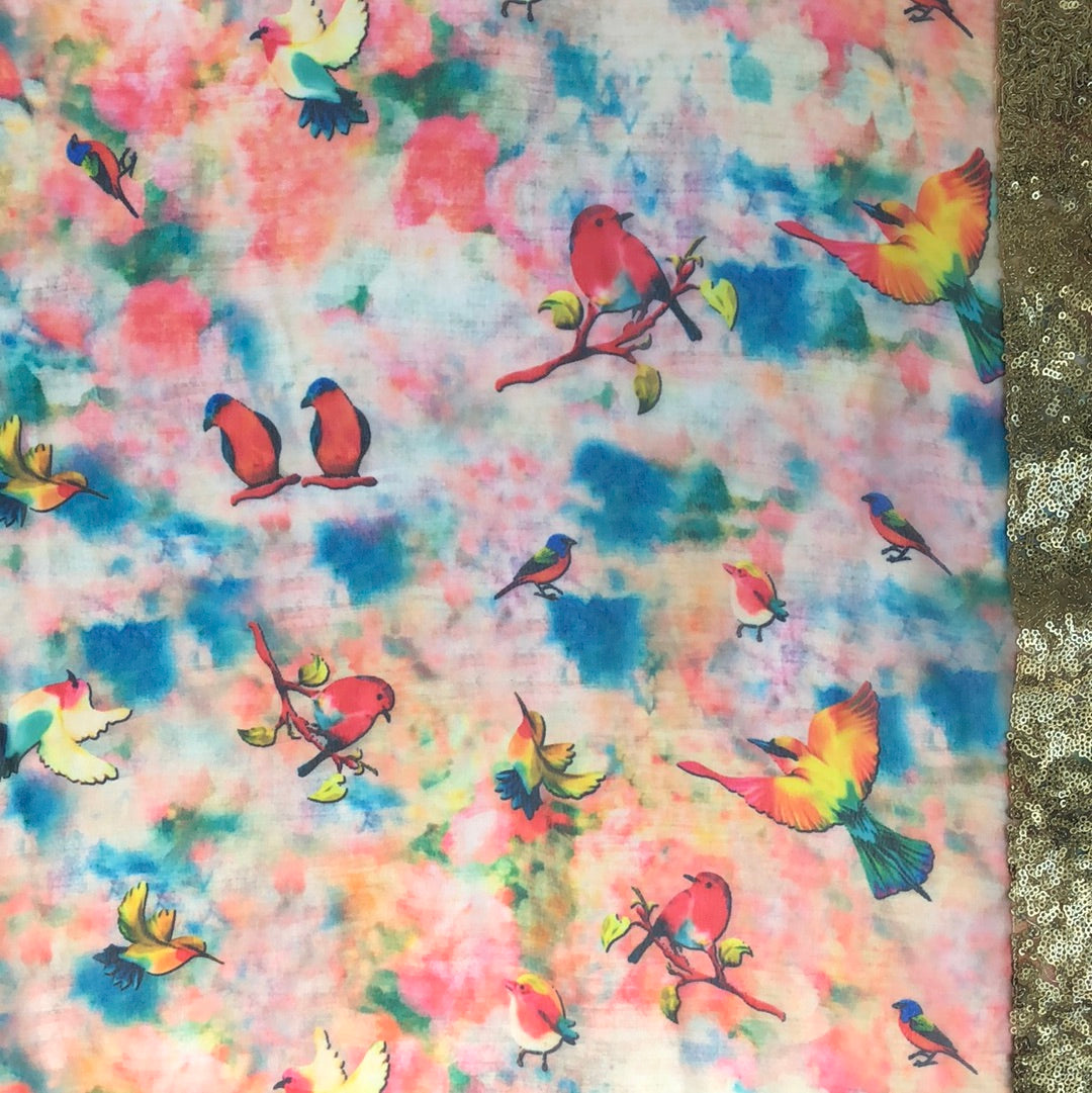 Vivid Bright Birds Dupatta