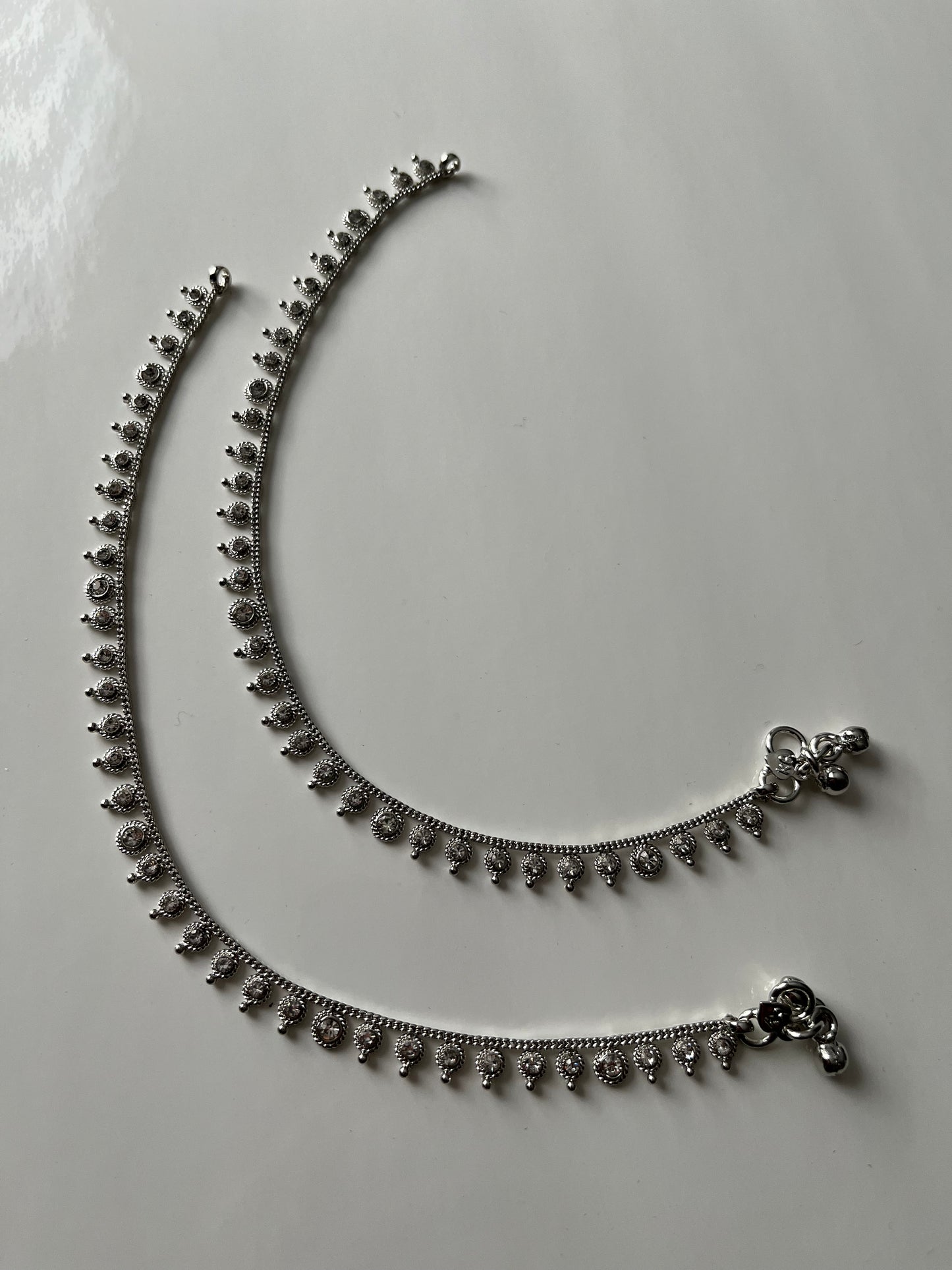 Crystal Silver Anklet Janjaran