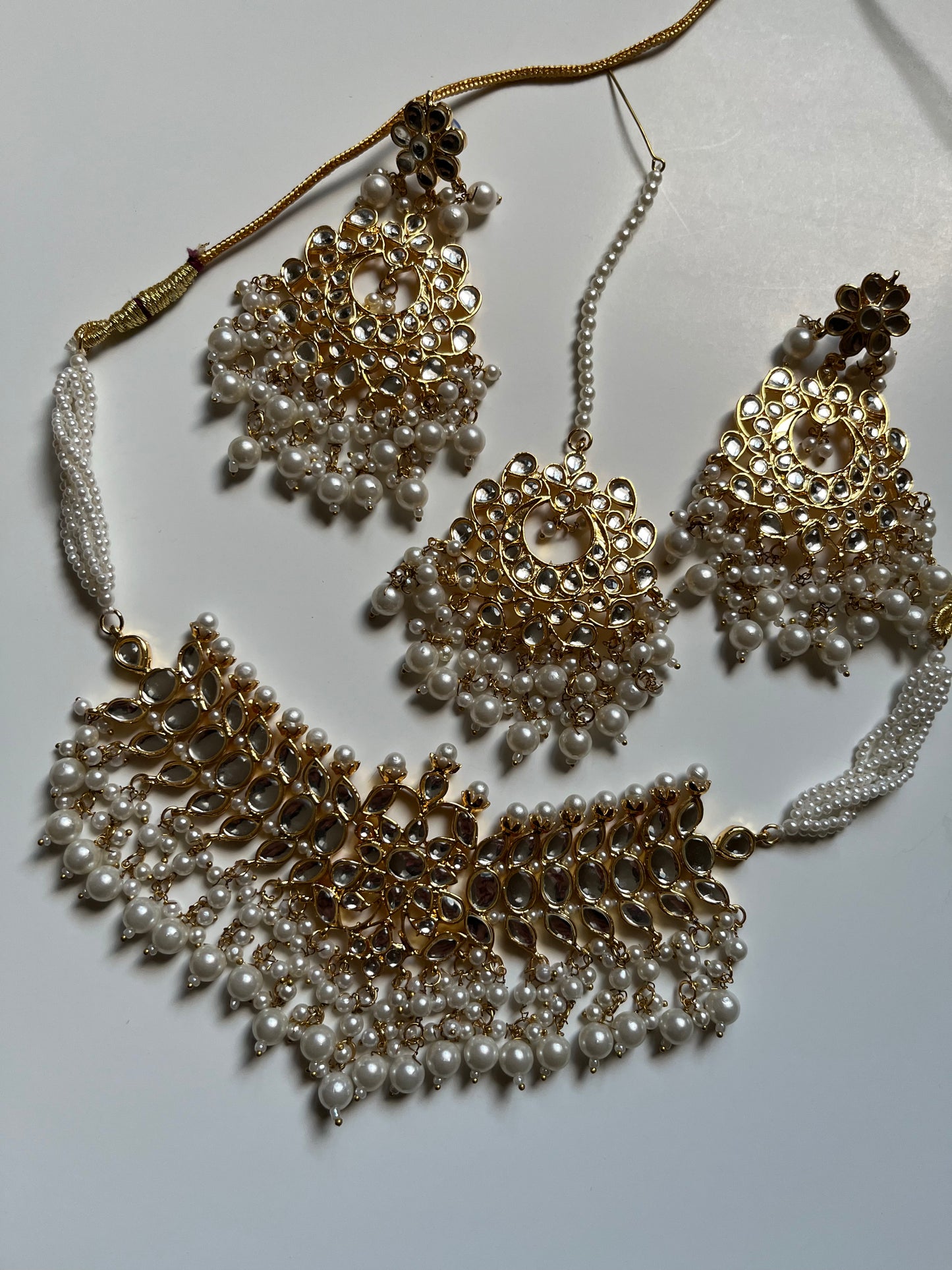 Faux Kundan Pearl Drop Set