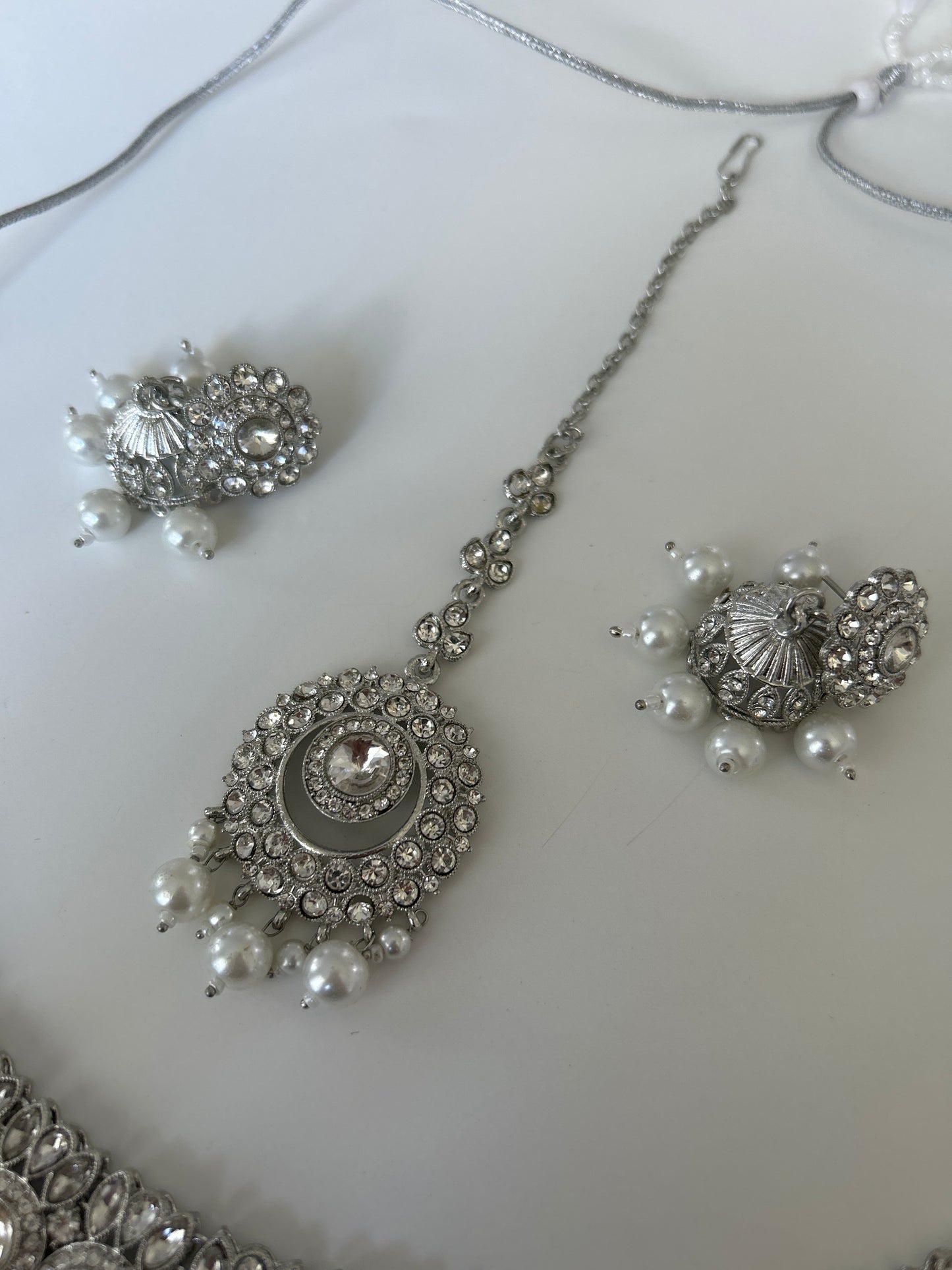 Silver Pearl Drop Set