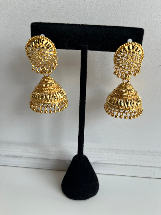 Round Faux Gold Jumka