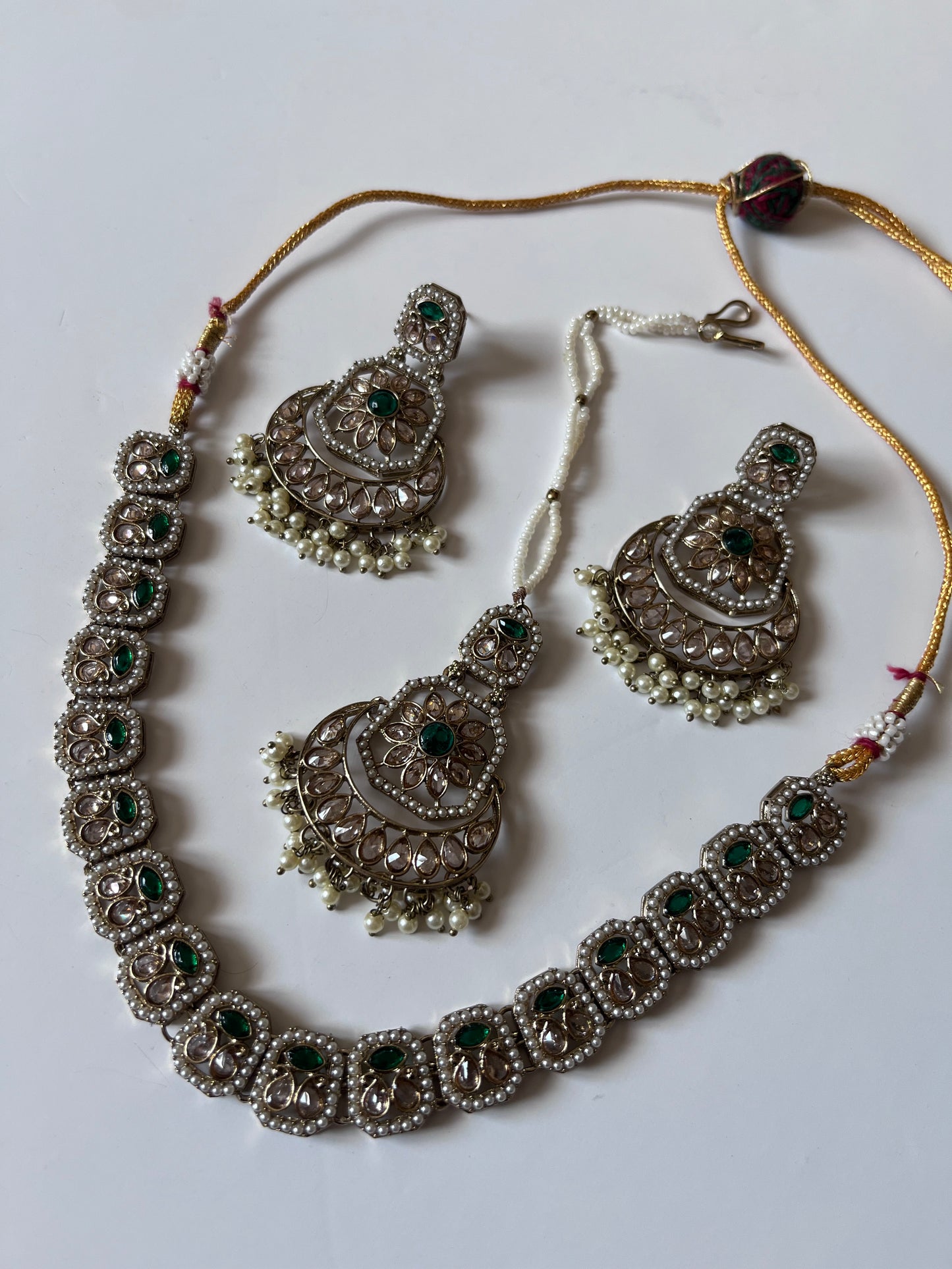 Dark Emerald Green Small Polki Set