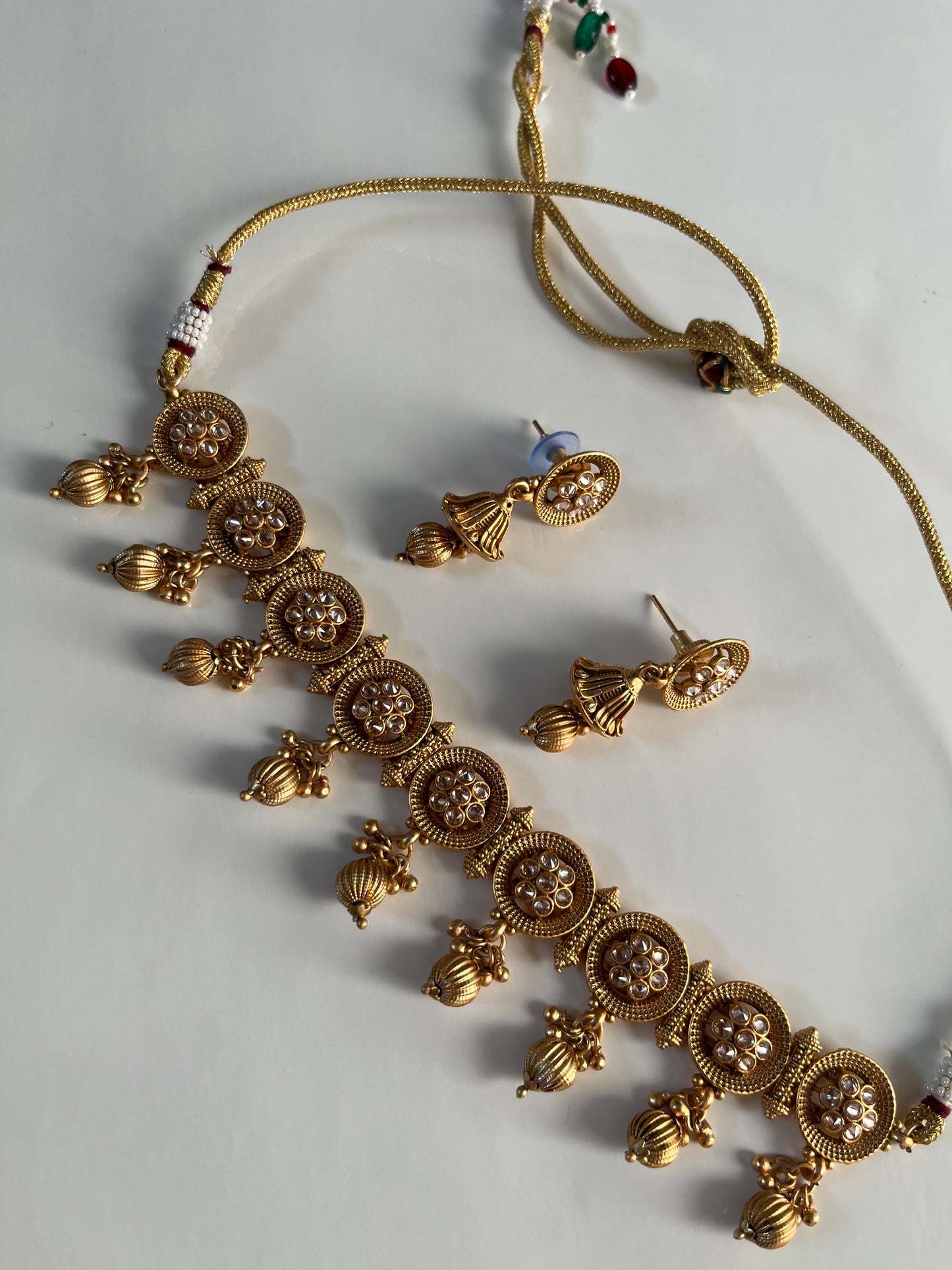 Antique Gold Thin Floral Choker