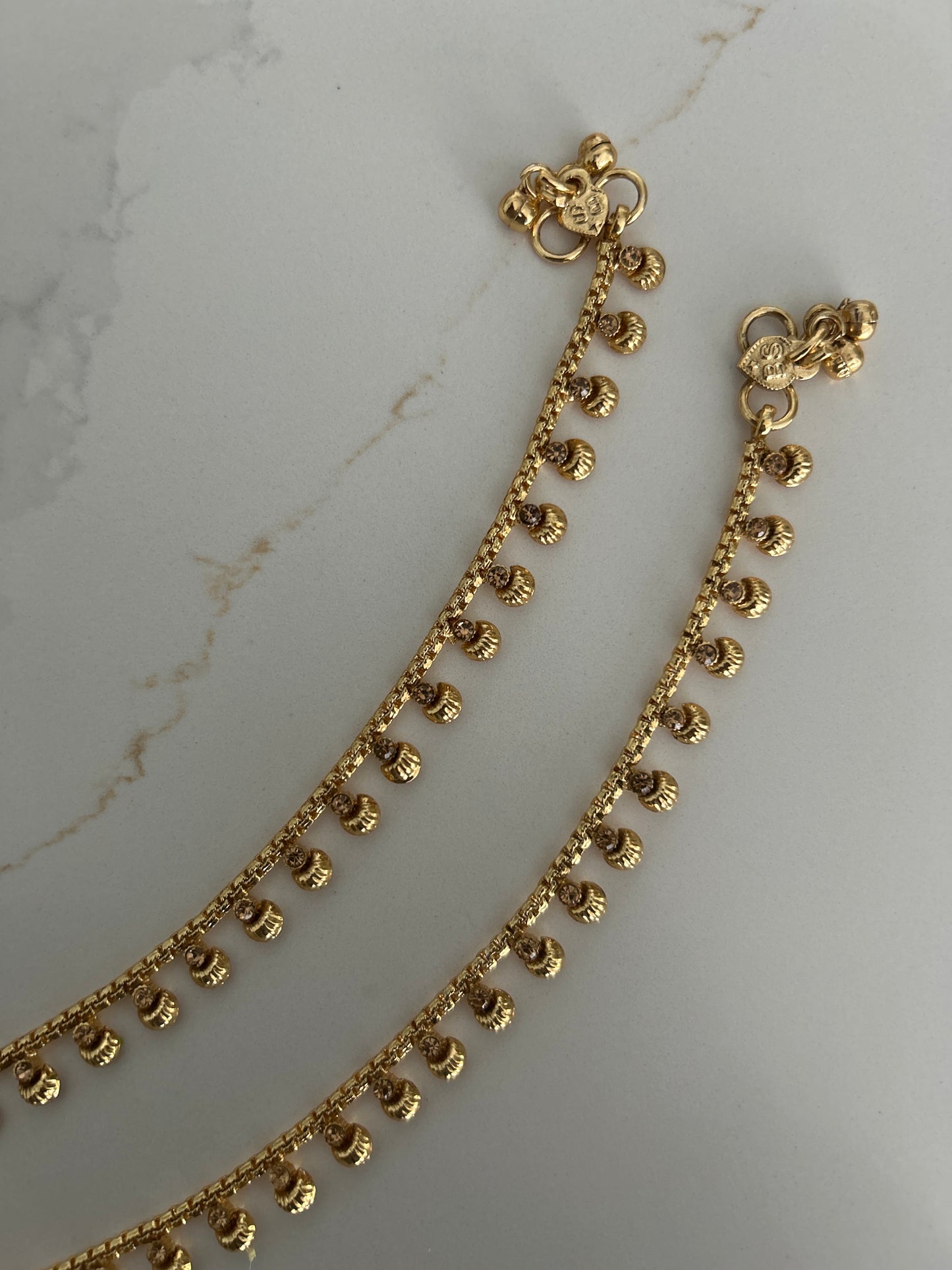 Circle Gold Anklets Payal Jhanjaran