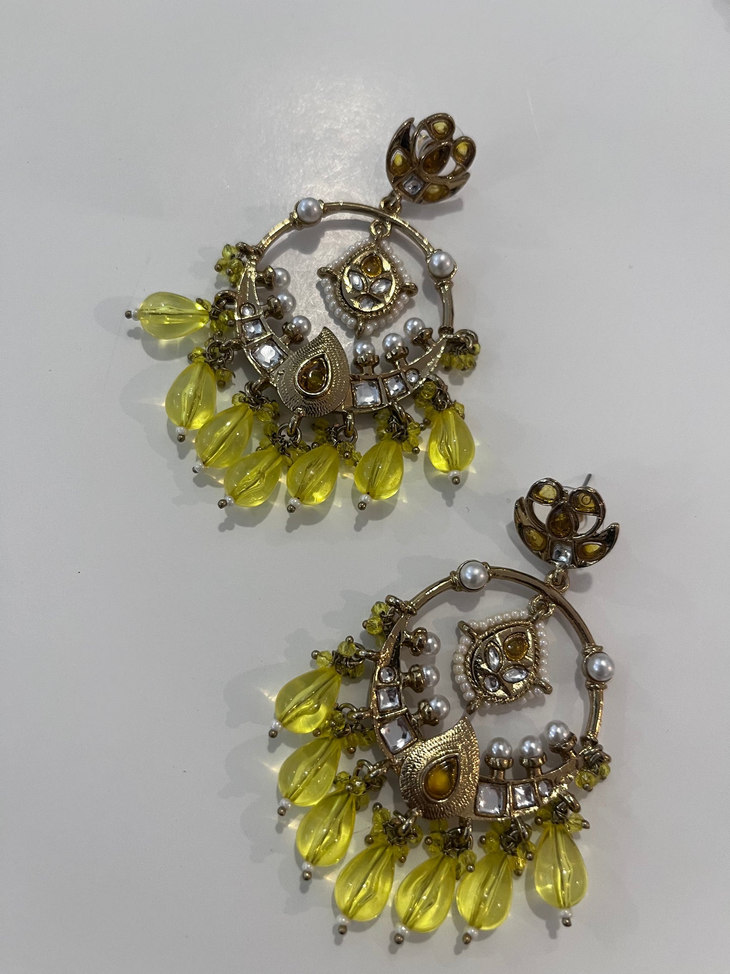 Yellow Chandelier Earrings