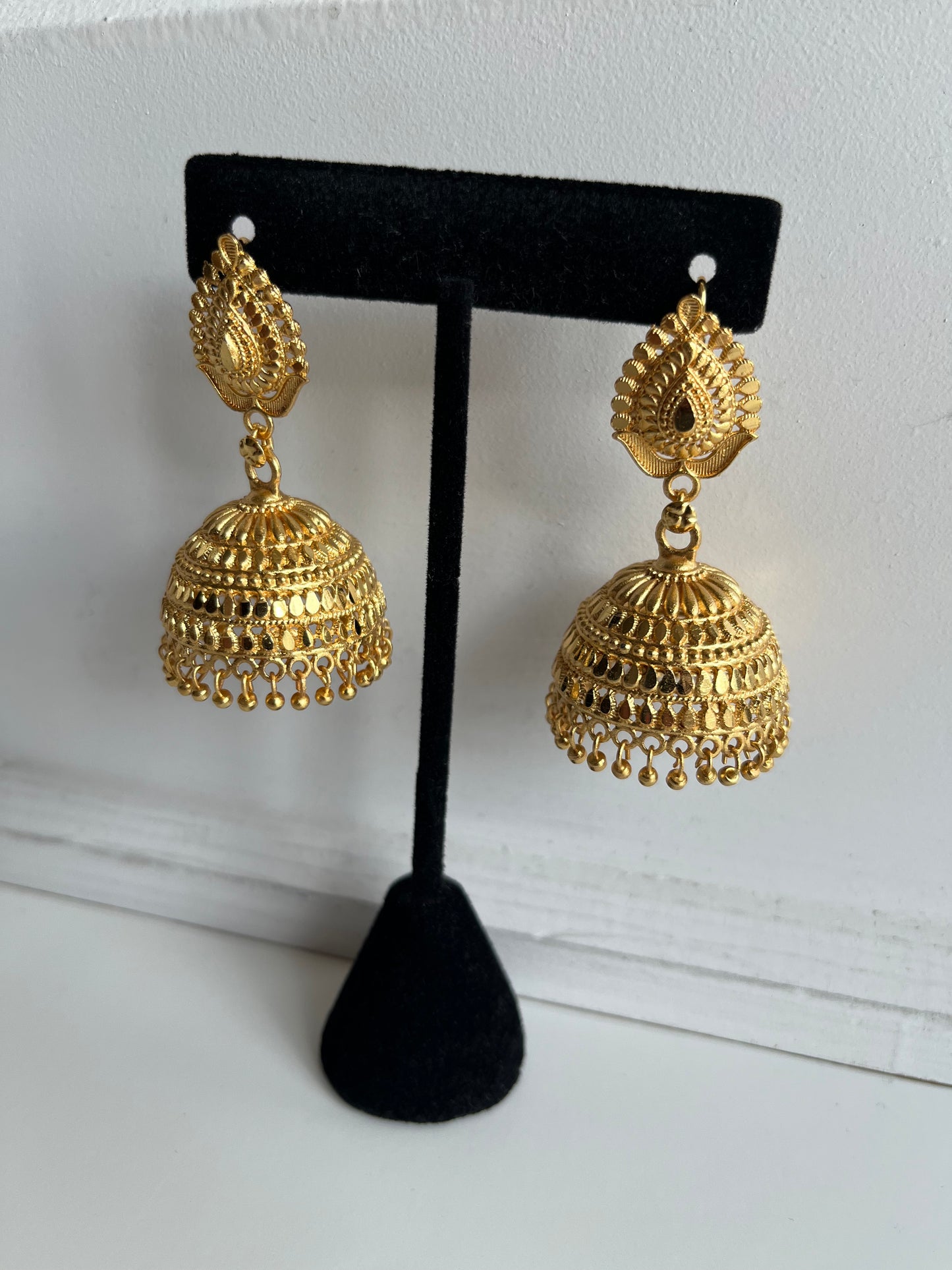 Teardrop 22k Faux Gold Jumka