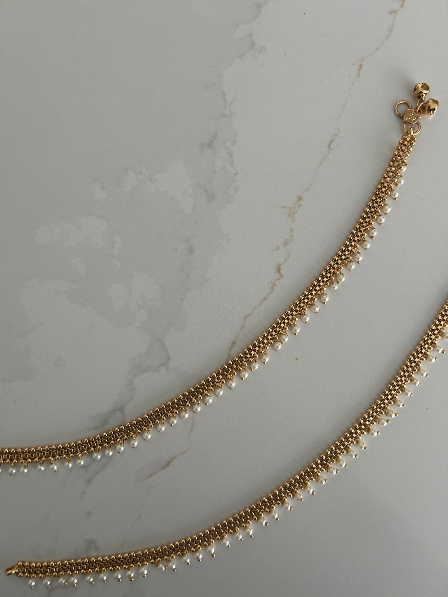 White Pearl Anklets Payal Jhanjaran