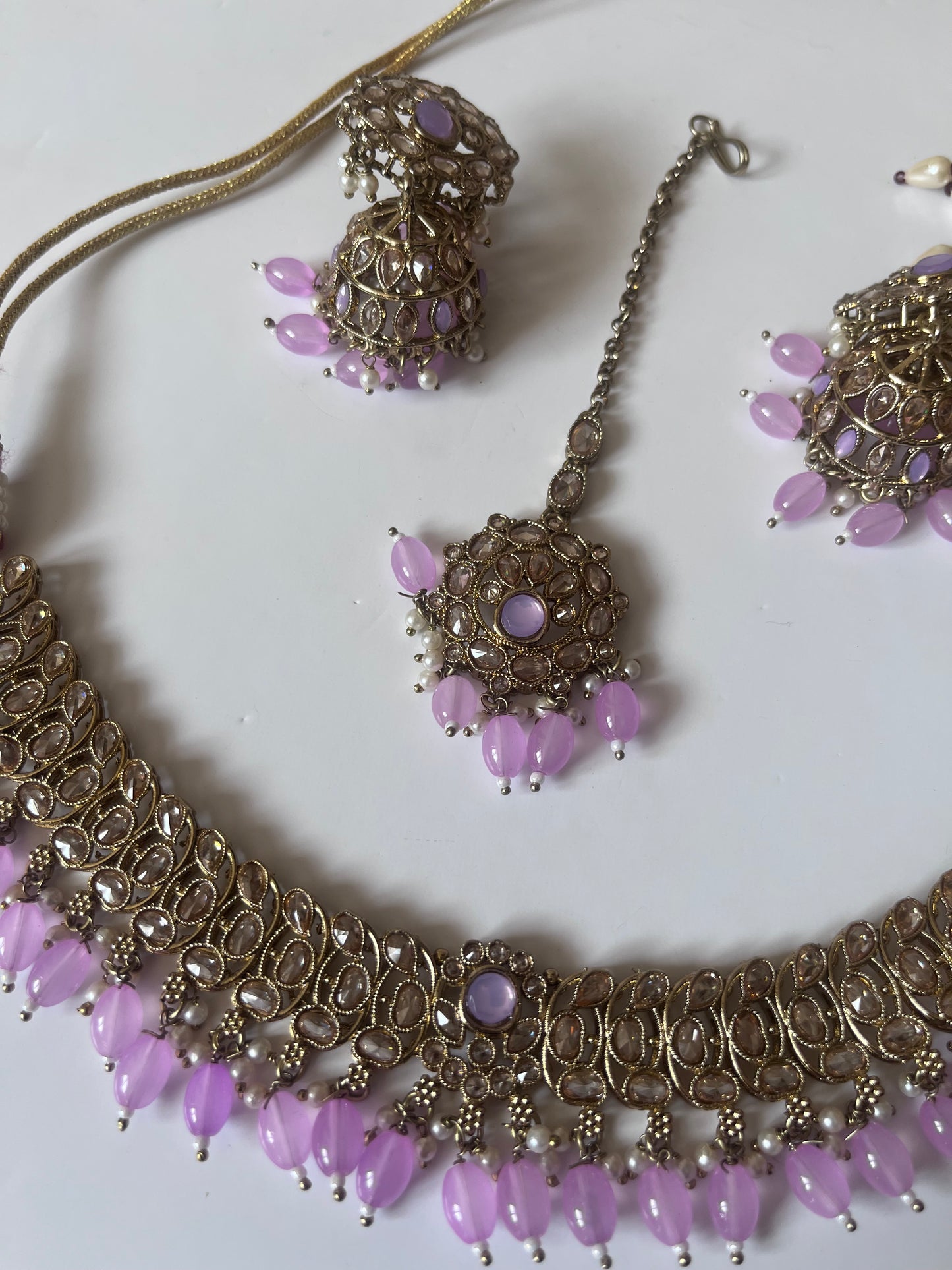 Light Purple Lavender Gold Polki Set