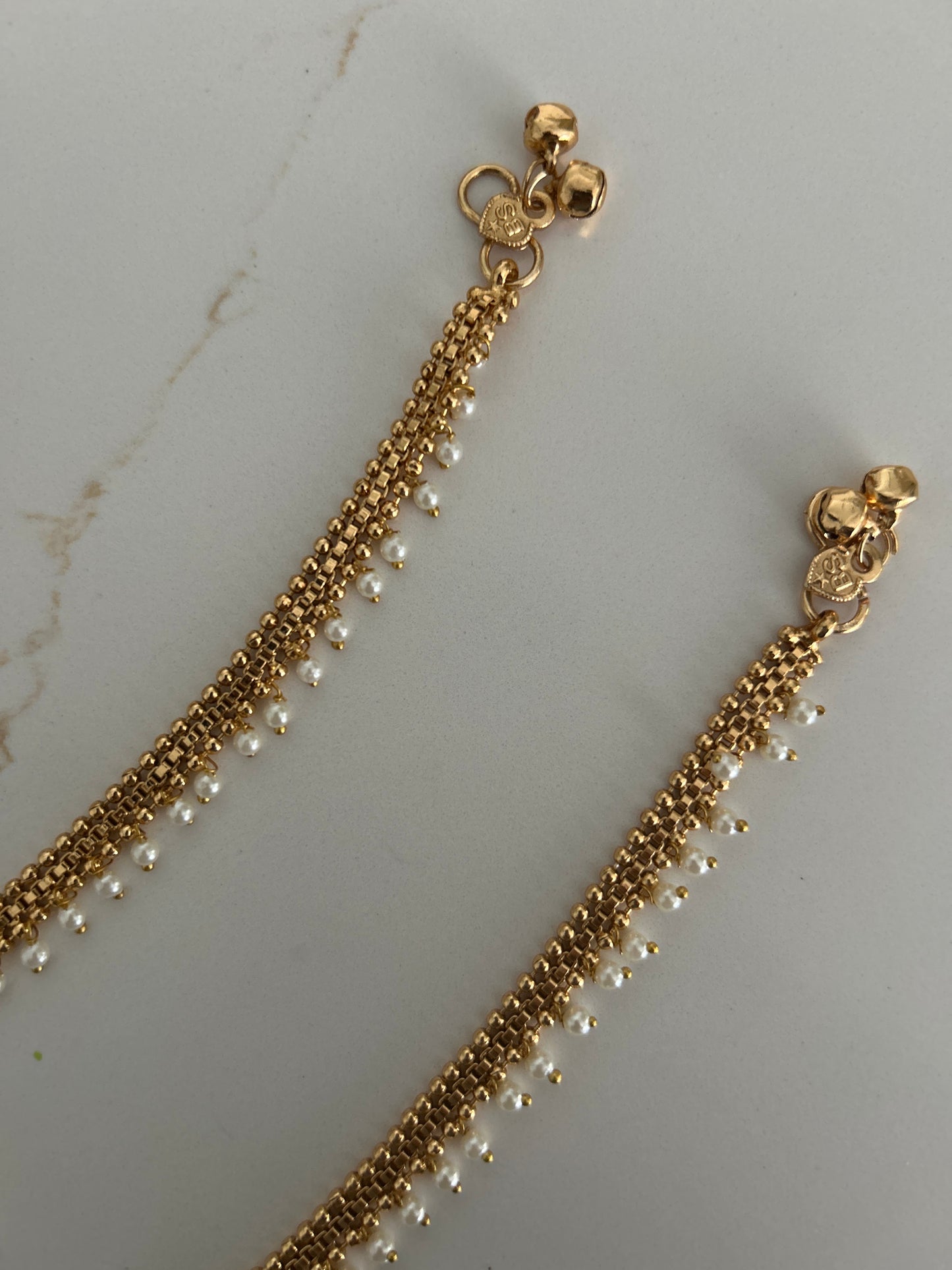 White Pearl Anklets Payal Jhanjaran
