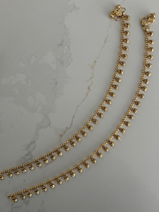Circle Gold Anklets Payal Jhanjaran