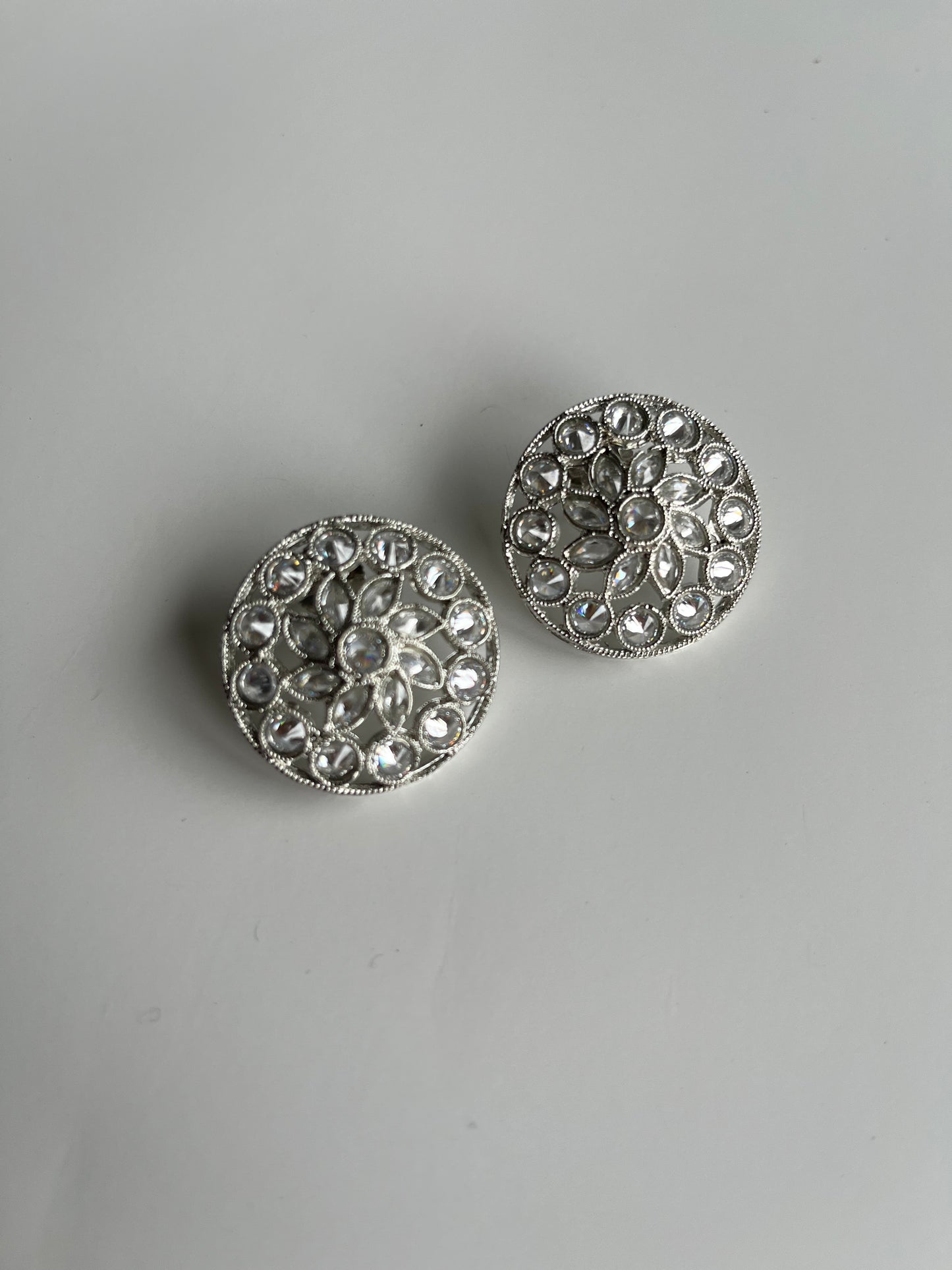 Silver Polki Studs