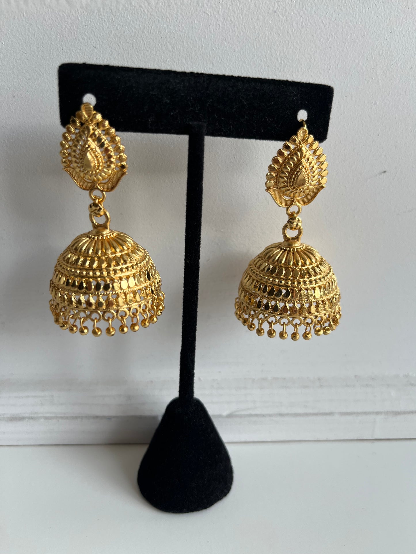 Teardrop 22k Faux Gold Jumka