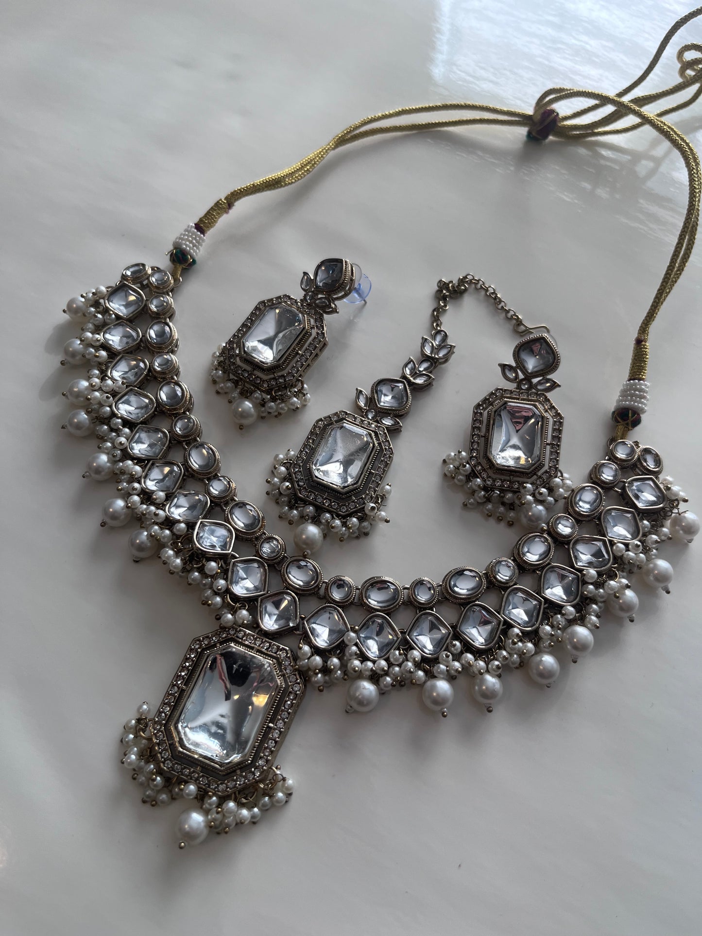 Faux Kundan Rectangle Sets