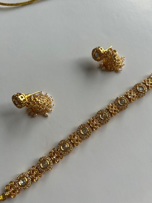 Gold Jumke kundan Set