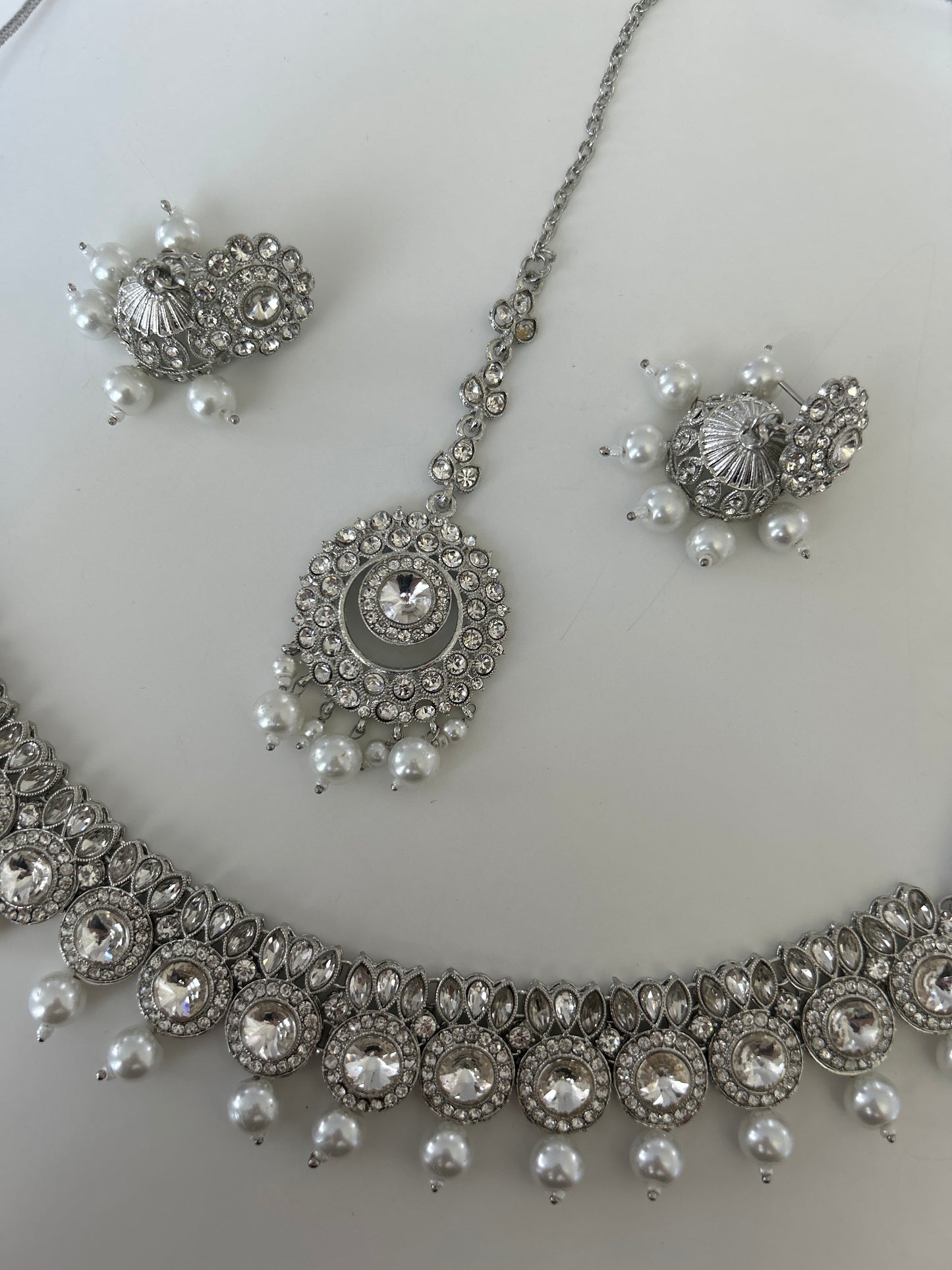 Silver Pearl Drop Set