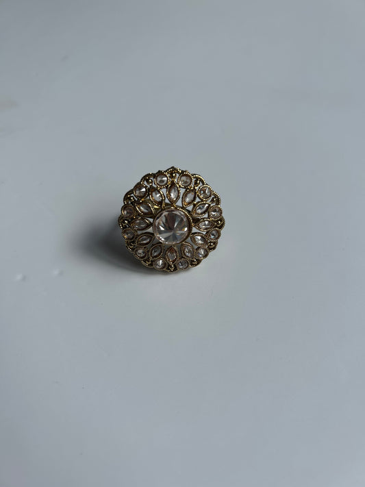 Gold Floral Statement Ring
