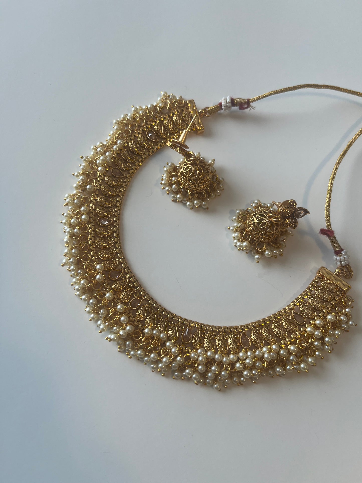 Antique gold teardrop set