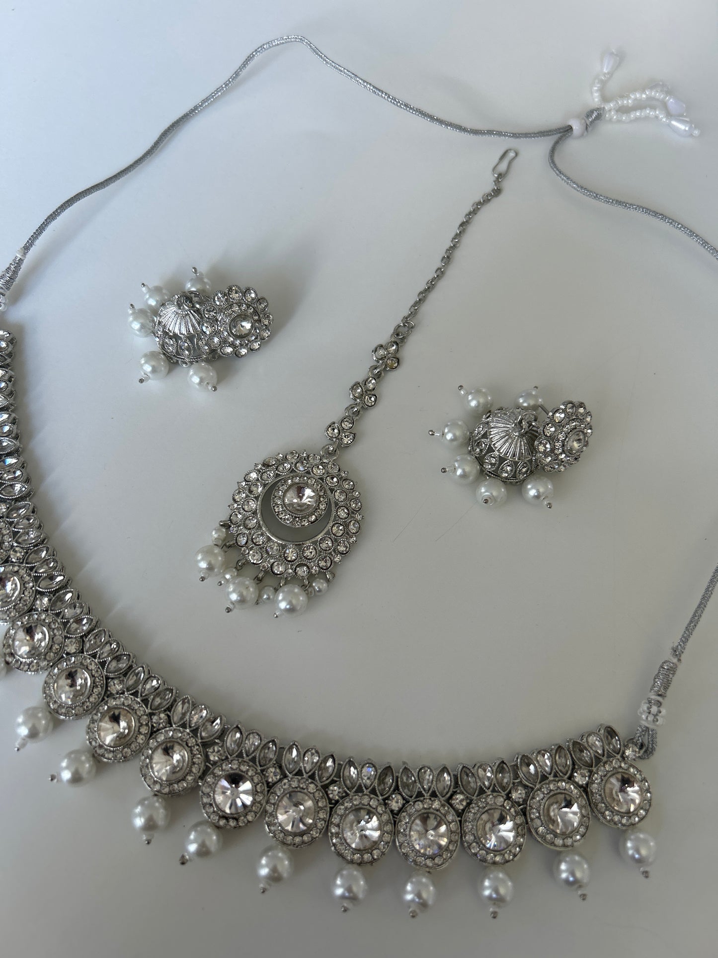 Silver Pearl Drop Set