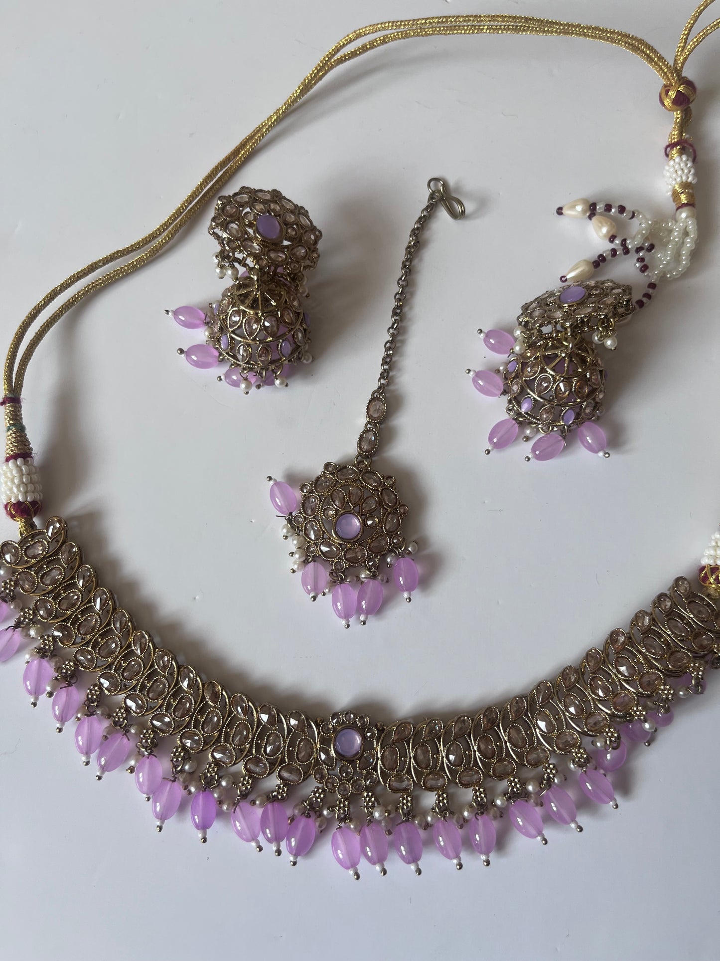 Light Purple Lavender Gold Polki Set