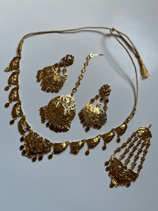 Faux Gold Foil Necklace Passa Set