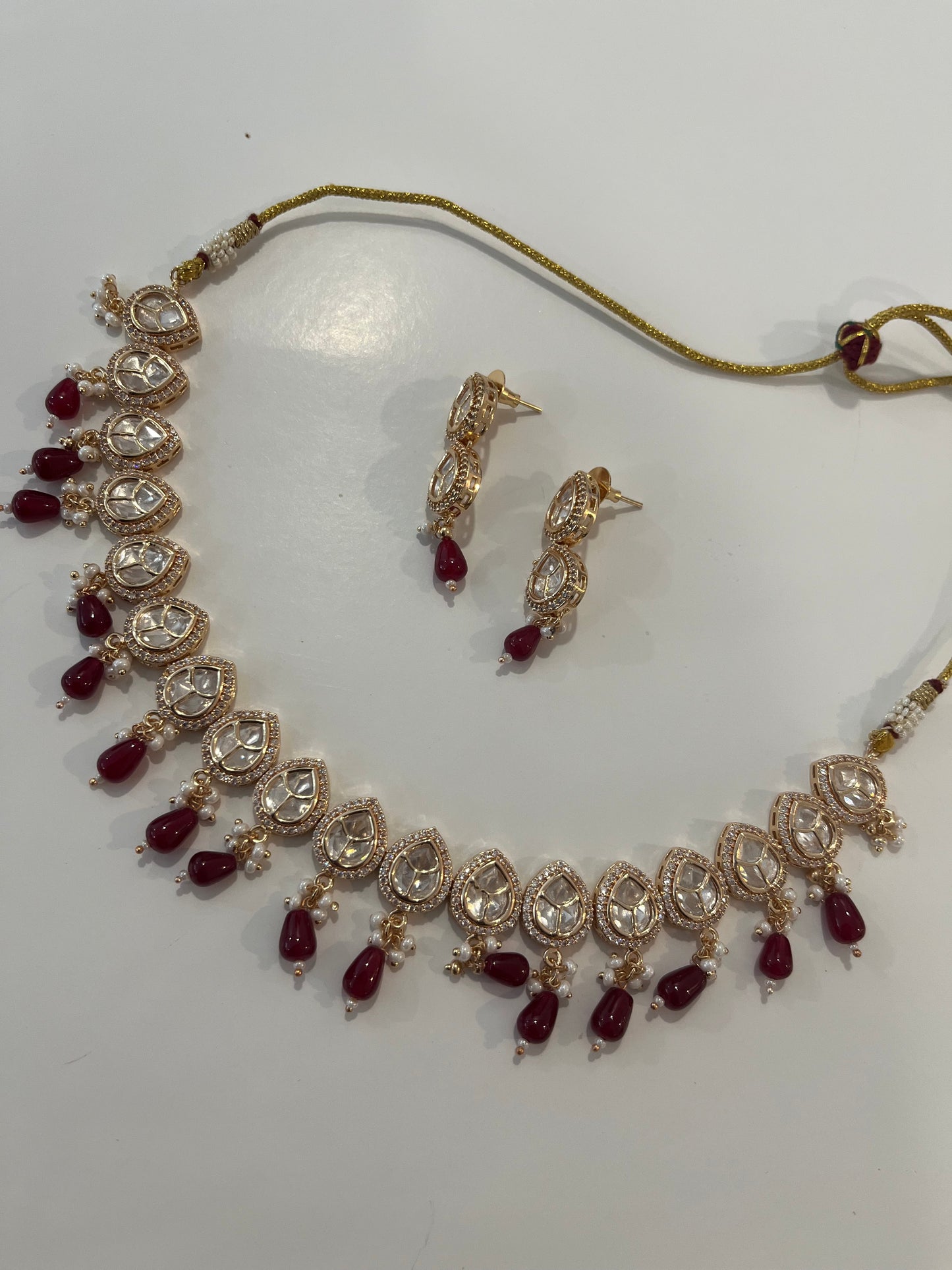 Red kundan set